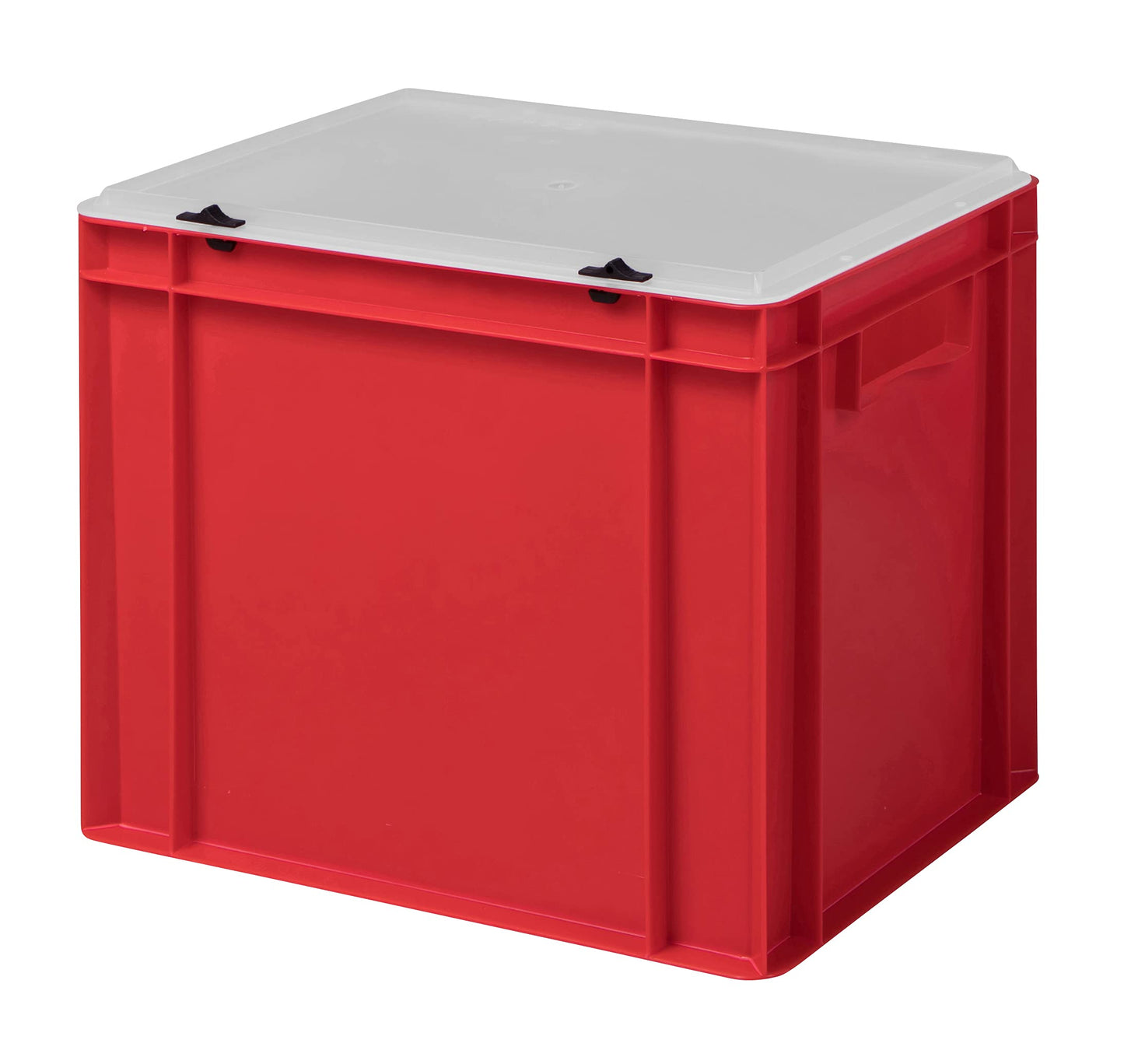 Design Eurobox Stacking Box Storage Container Plastic Box in 5 Colours and 16 Sizes with Transparent Lid (Matte) (Grey, 60 x 40 x 33 cm)