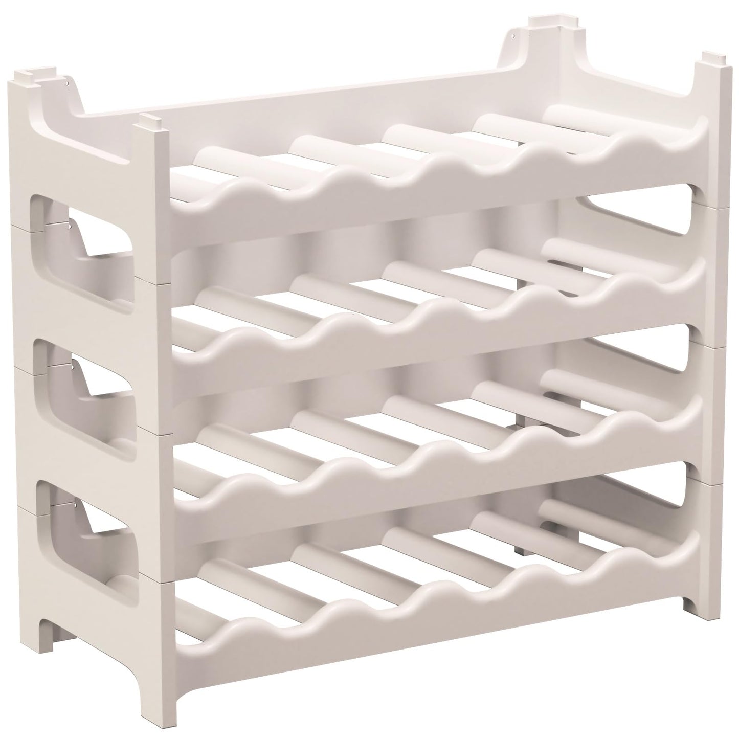Artecsis Stackable Plastic Wine Rack for 48 Bottles, Sturdy Catering Quality Bottle Rack, Modular Expandable, Black
