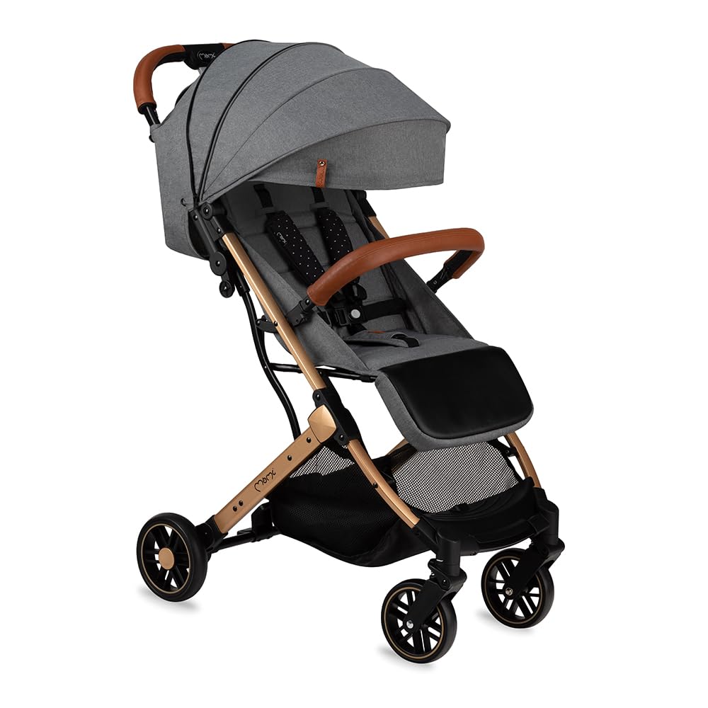 MOMI ESTELLE Kinderwagen für Kinder ab 6 Monat bis zu max. Körpergewicht von 15 kg, H105 x B51 x T75 cm, klappbar auf die Maße H65 x B51 x T21 cm, Gewicht 7,5 kg, 5-Punkt-Sicherheitsgurt