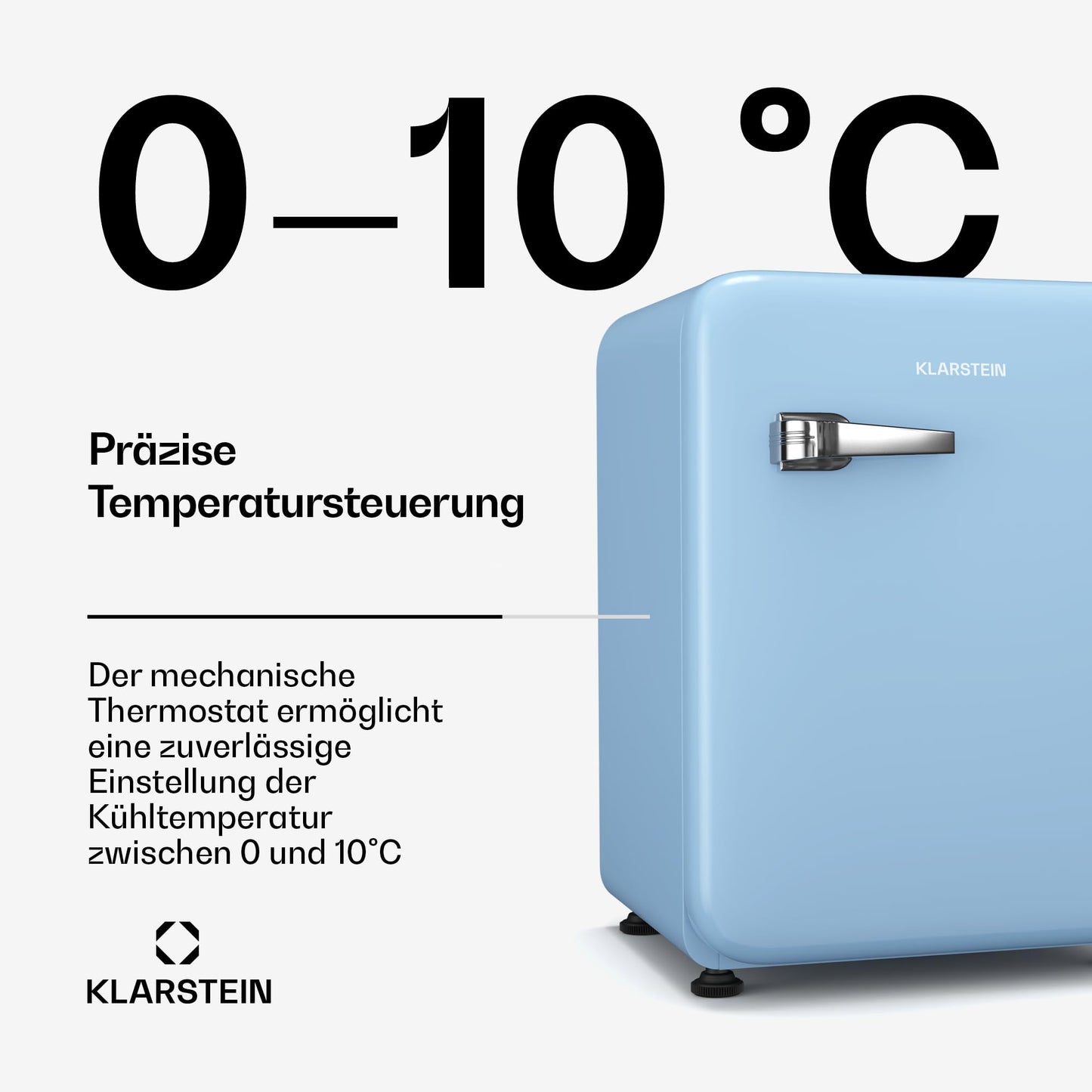 Klarstein Kühlschrank, Mini-Kühlschrank für Getränke, Kühlschrank Klein, Kleiner Kühlschrank Lautlos, Skincare Fridge, Vintage Design, Camping Kühlschrank, Minikühlschrank für Zimmer, 0-10°C, 70 L