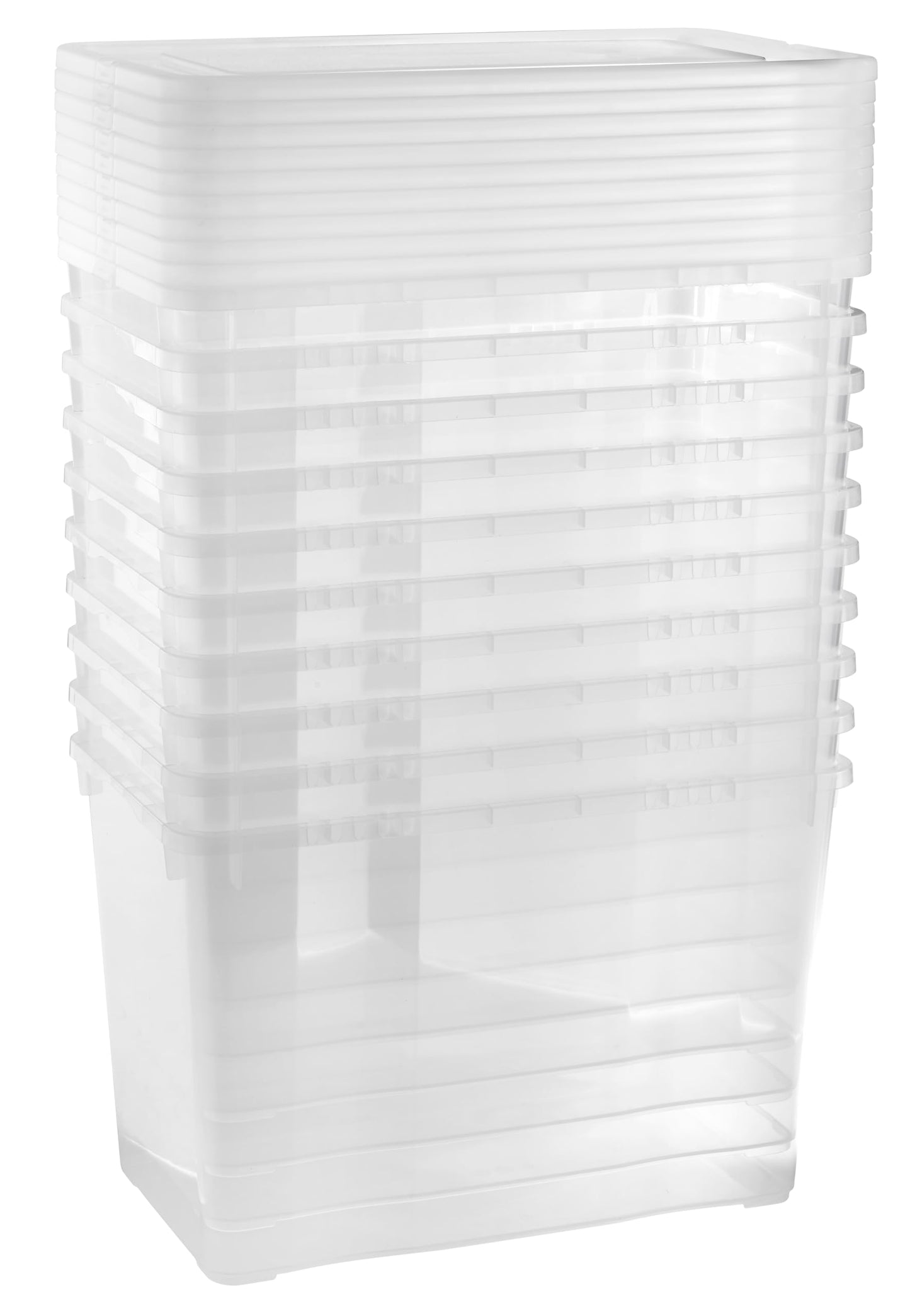 Grizzly Storage Boxes with Lid Transparent – Transparent Boxes, Stackable, with Ventilation, 5er Set, 10 l