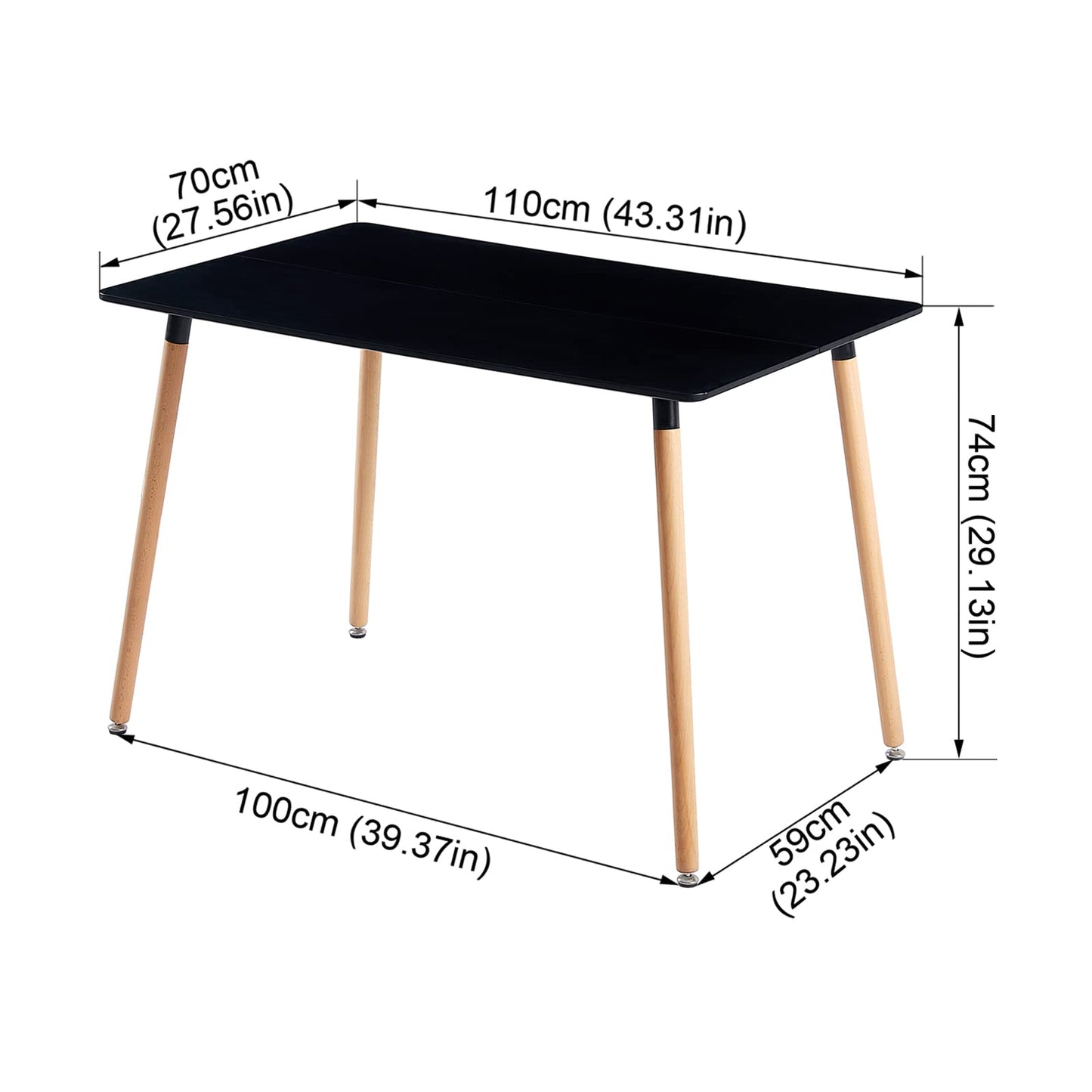 H.J WeDoo Esszimmergruppe mit 4 Essstühlen, Rechteckig Esstisch und Stühle für Esszimmer, Küche, Wohnzimmer, Weißer Esstisch und Graue Stühle