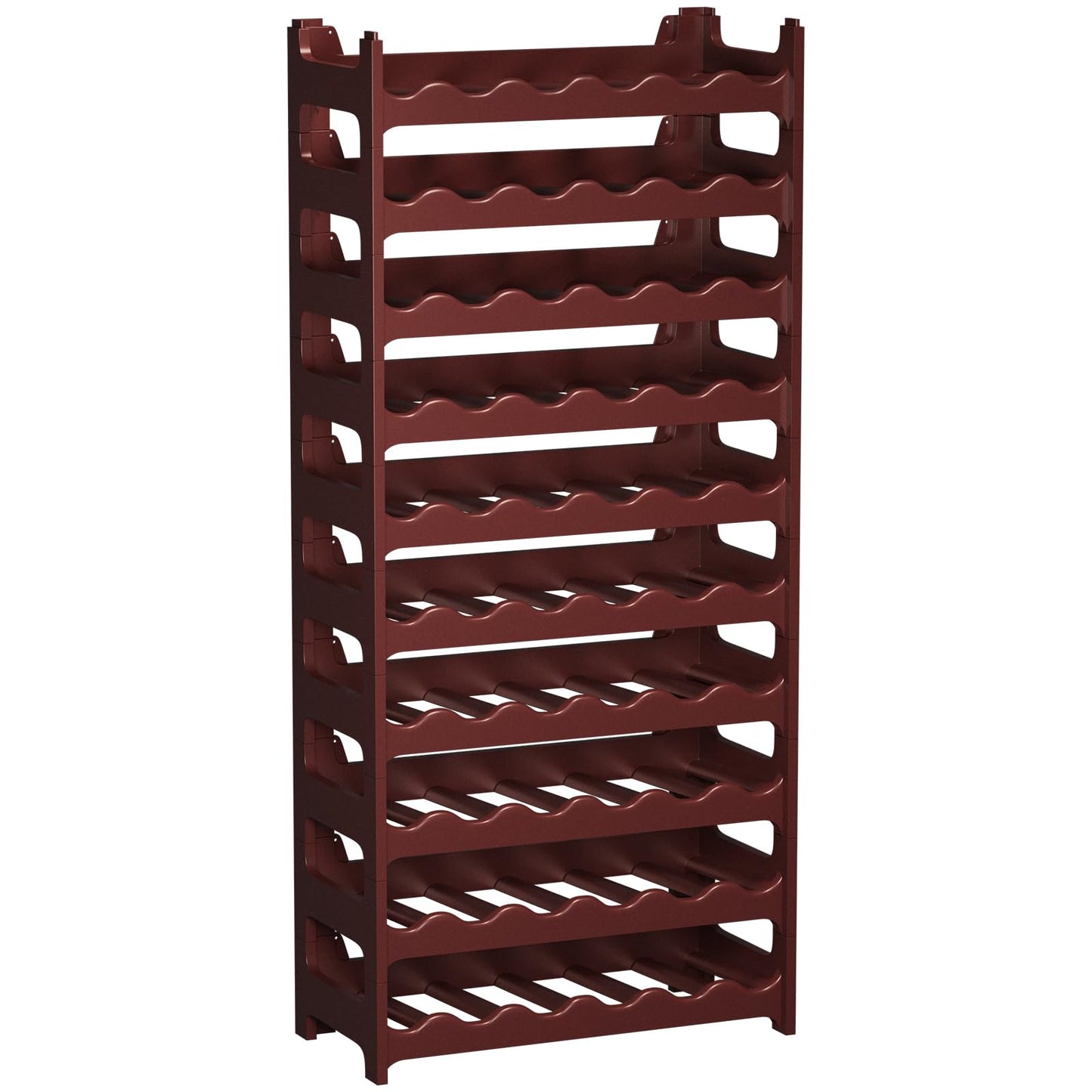 Artecsis Stackable Plastic Wine Rack for 48 Bottles, Sturdy Catering Quality Bottle Rack, Modular Expandable, Black