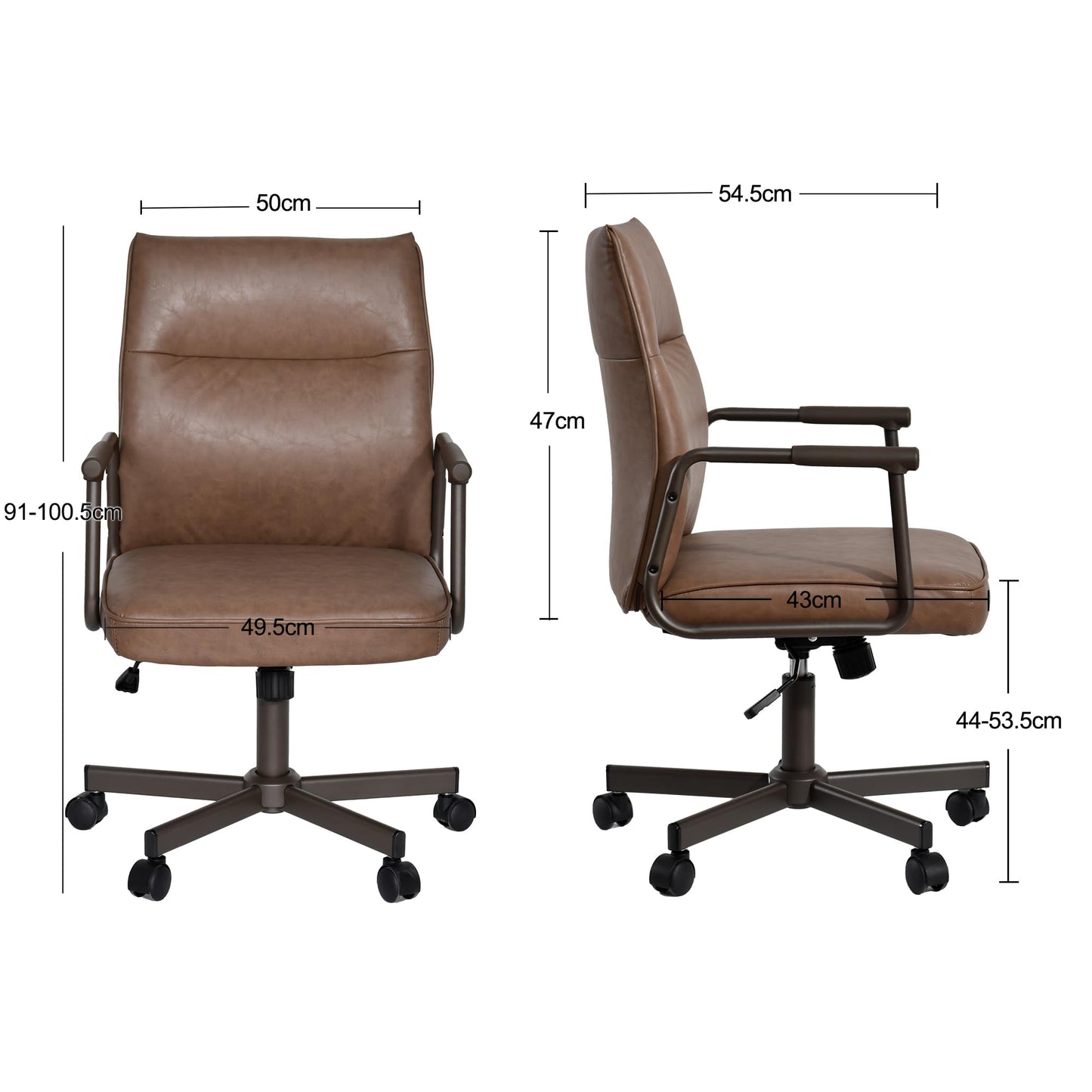 Duhome Bürostuhl Schreibtischstuhl aus Kordsamt, Drehstuhl Schminktisch Stuhl Höhenverstellbar Computerstuhl, Weiß