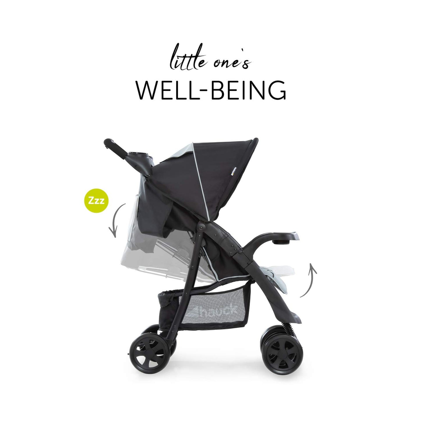 Hauck Buggy Shopper Neo II / with reclining function, small foldable / for children from birth up to 15 kg, Caviar Silver (Silver)