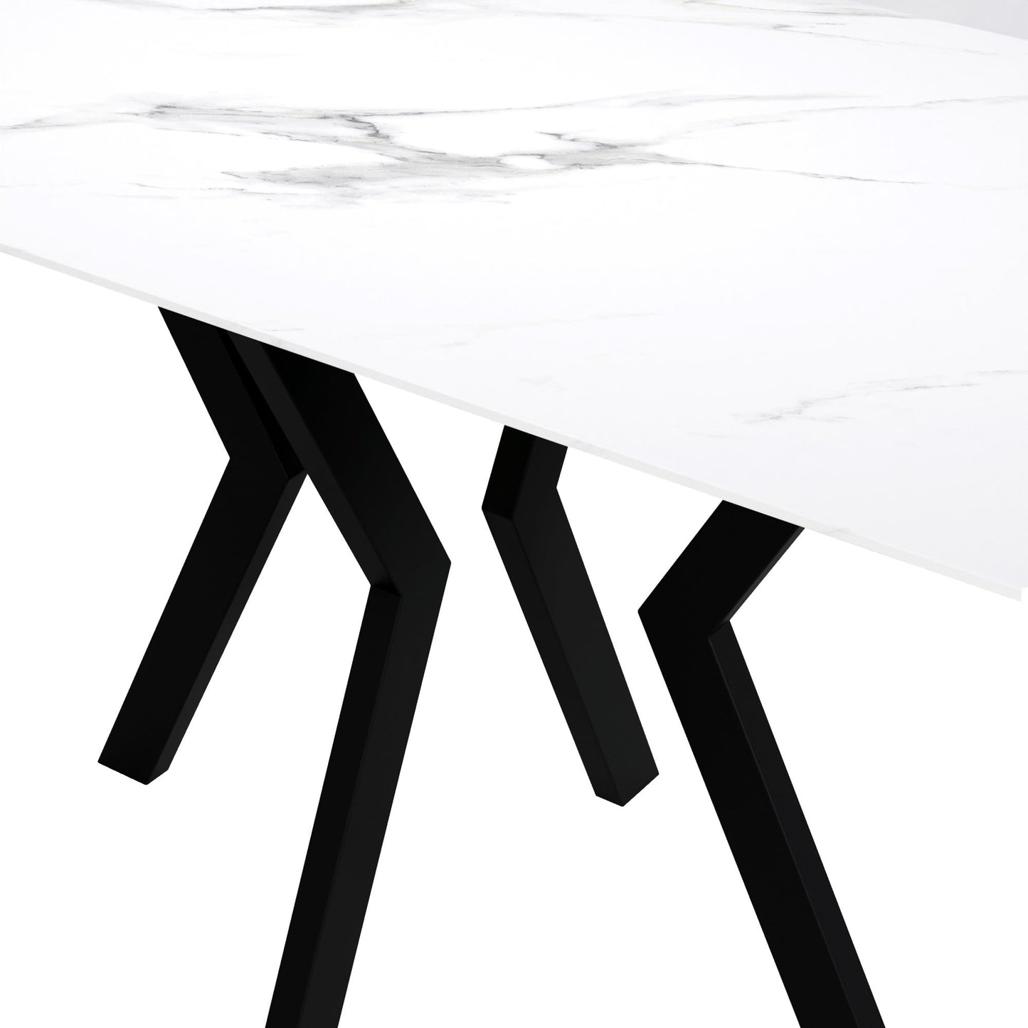 GOLDFAN Glas Esstisch Küchentisch Glastisch Silberne Metalltischbeine Moderner Stil Quadratischen Tisch für Büro Küche 110cm