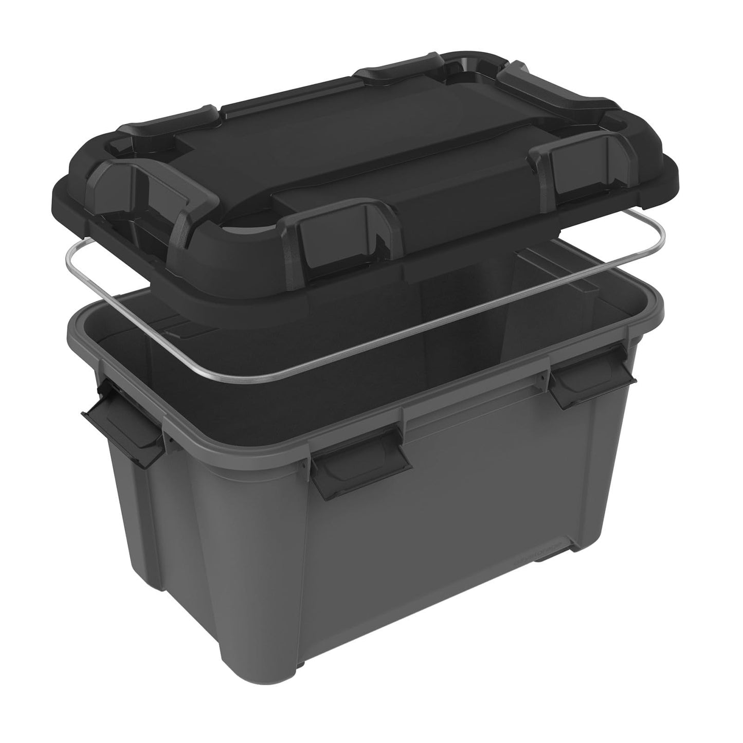 Kreher Storage Box Bunker Tough with Lid and Silicone Seal (IP65/IPX7). Made of Robust Plastic in Various Sizes. Ideal for Wet Rooms, Basements, Garages, Camping etc. (80L)