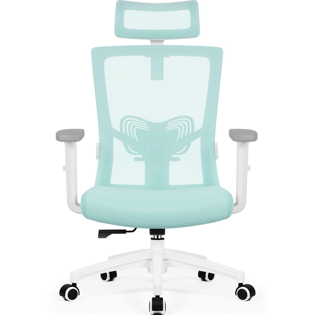 Daccormax Ergonomic Office Chair, Desk Chair with Adjustable Headrest, Armrests, Lumbar Support, Swivel Chair, Rocker Function, Mesh Executive Chair, Back-Friendly, Office Chair 150 kg