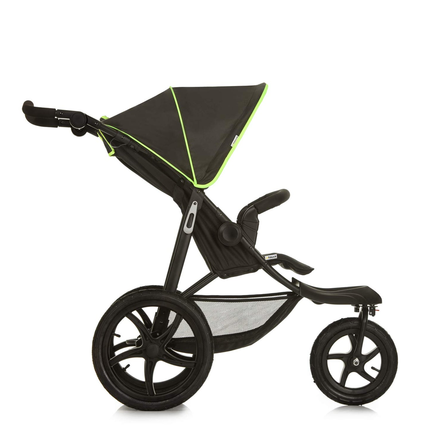 hauck Runner 2, Black - Robust All Terrain Pushchair with Raincover, XL Pneumatic Air Wheels, UPF 50+, Reclining Backrest from Birth up to 22 kg, Height-Adjustable Handle, XL Mesh Window