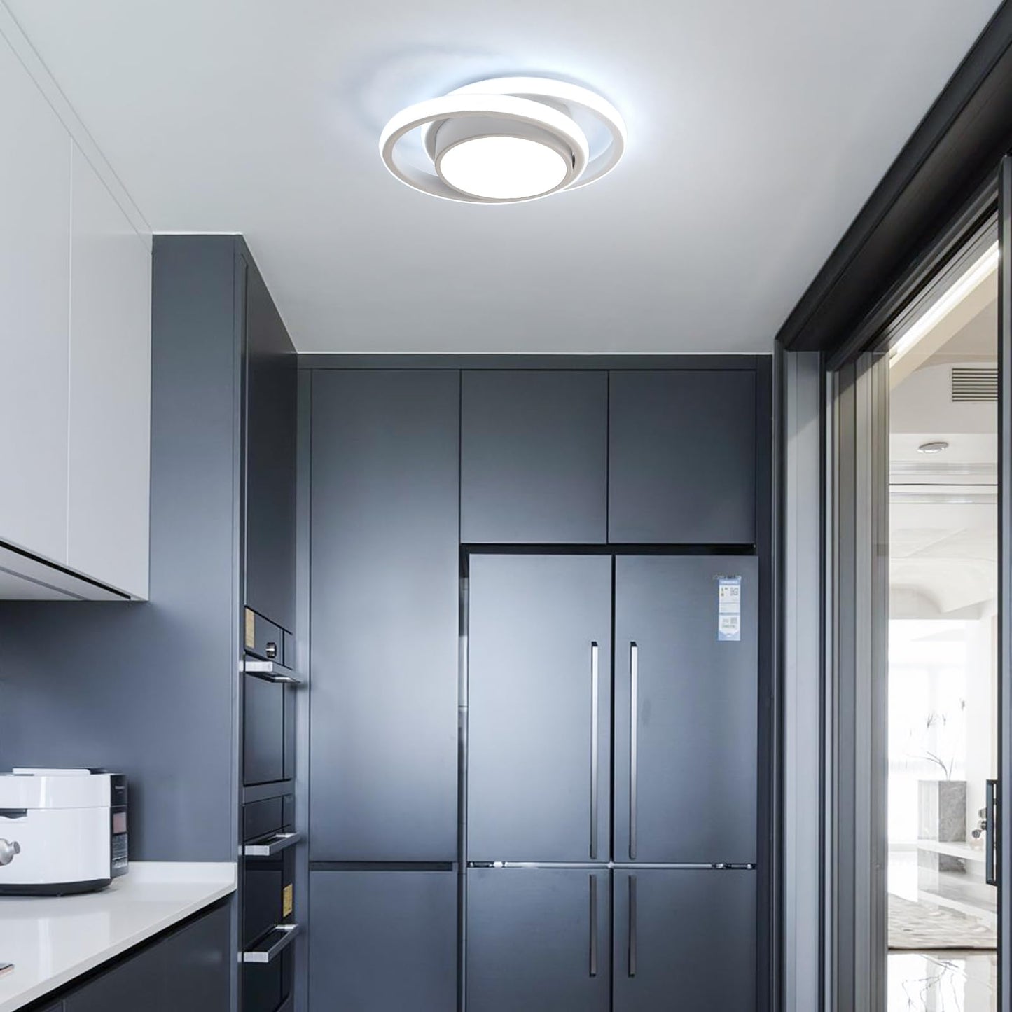 Comely LED Ceiling Lights, Pack of 2, 32 W, Round, 2350 lm, Modern, for Bedrooms, Bathrooms, Kitchens, Corridors, Balconies, 4500 K Neutral Light, Diameter 280 mm