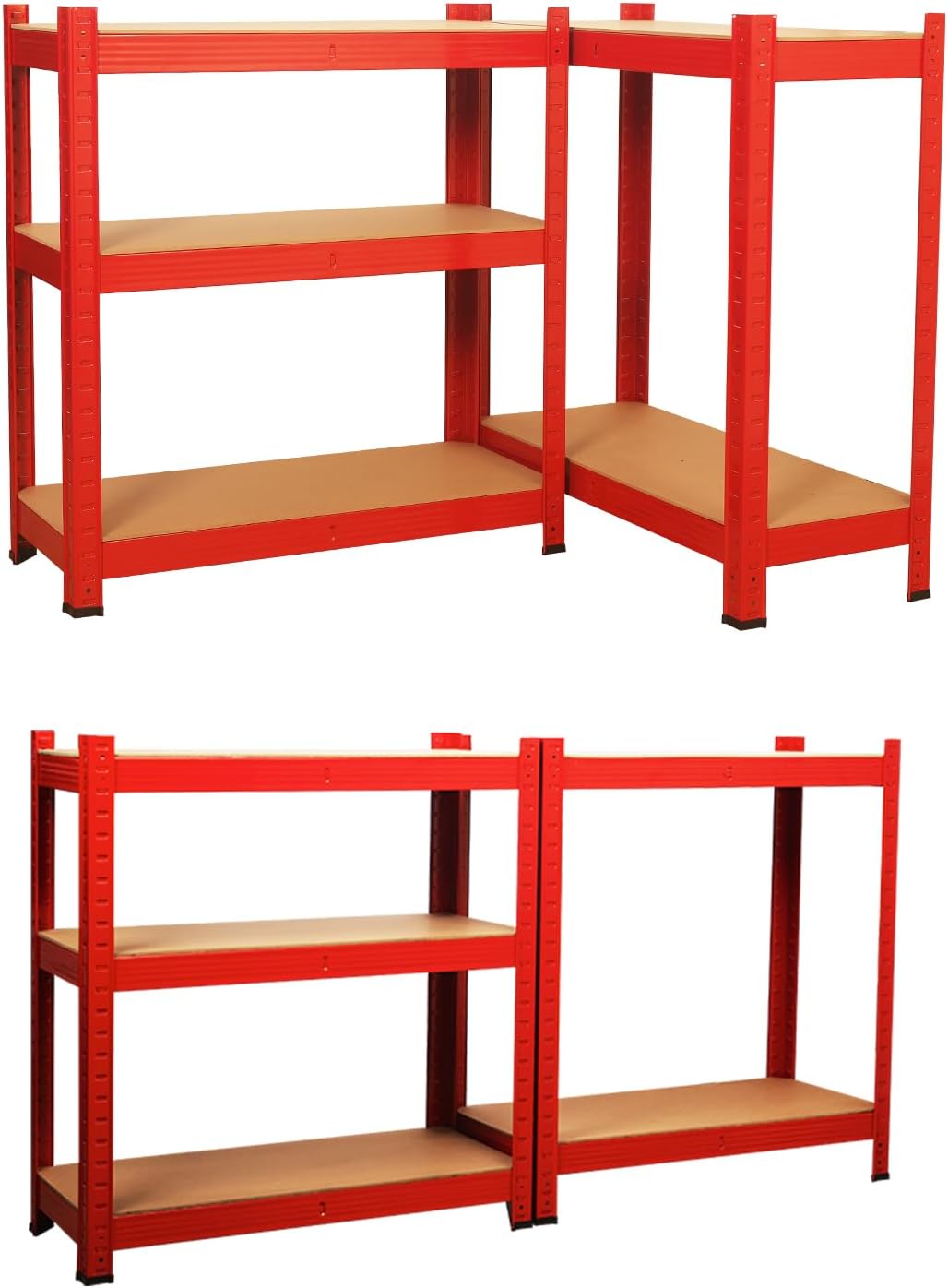 SIGNZWORLD Premium Heavy Duty Shelving Unit 150 x 70 x 30 cm, Mounting Material 875 kg Load Capacity, 5 Adjustable Sturdy Shelving MDF Panels for Storage Shelving Basement Shelving Garage Cellar Room
