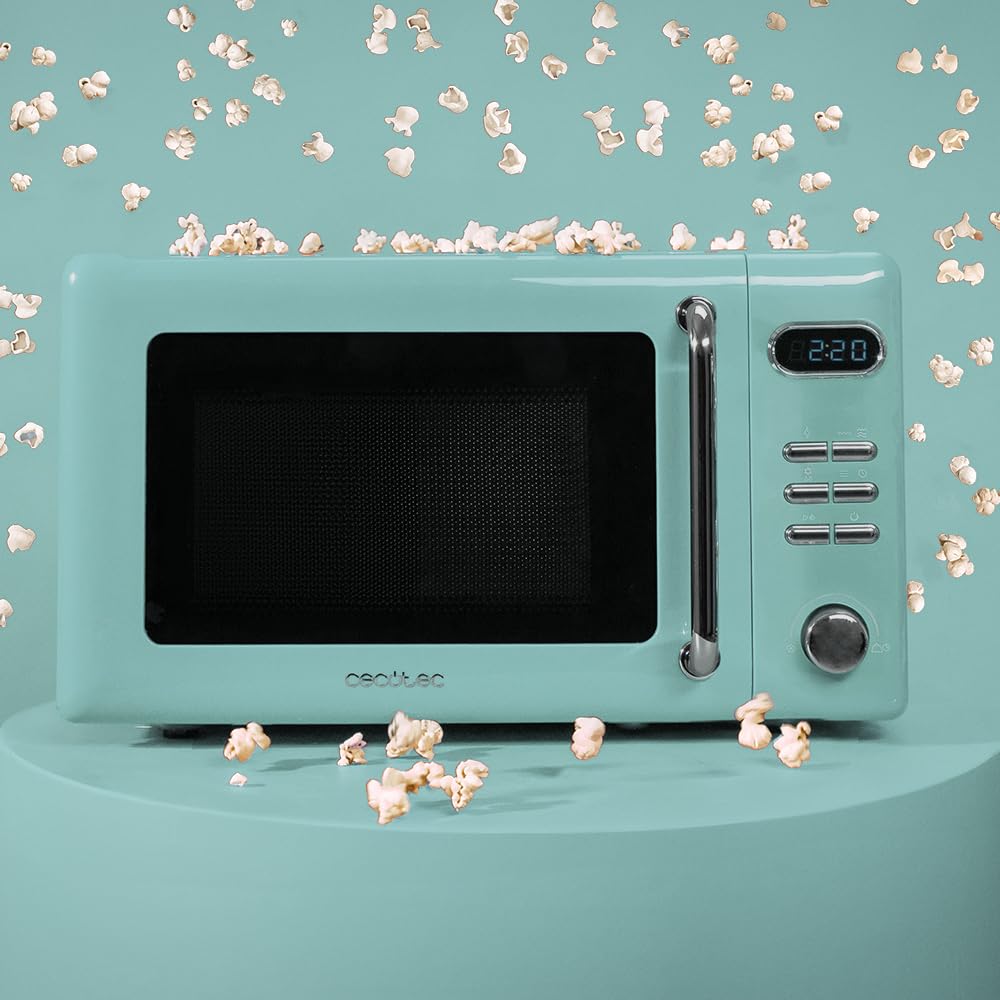 Cecotec Proclean 5110 20L Retro Beige 700W 5 Level Digital Microwave with Grill - 60 Minutes Timer - 8 Programmes and Defrost Mode - Vintage Beige