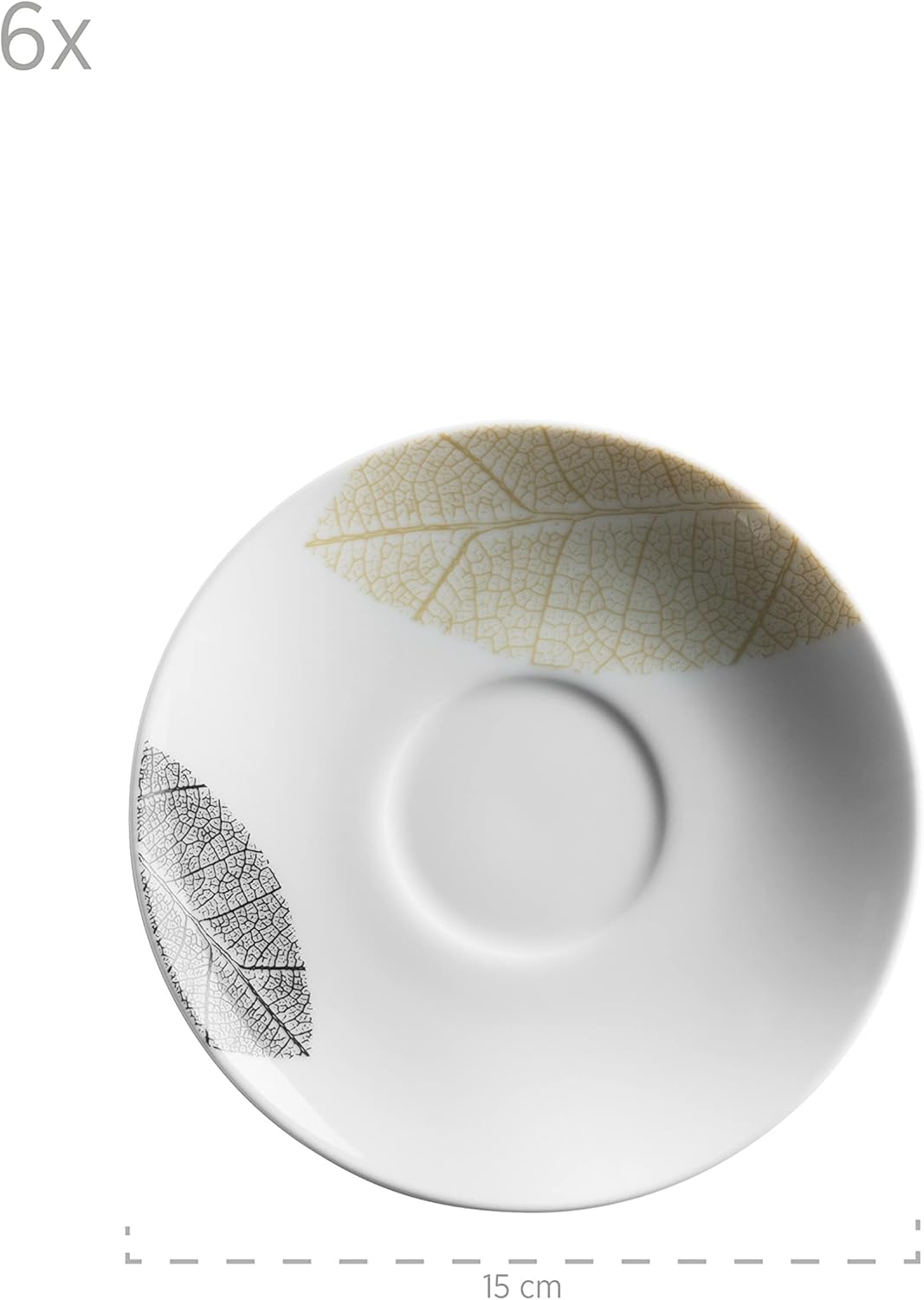 MÄSER 931215 Nicely Decorated Crockery Set for 6 People, 30-Piece Crockery Set with Rimless Shapes, Porcelain, White