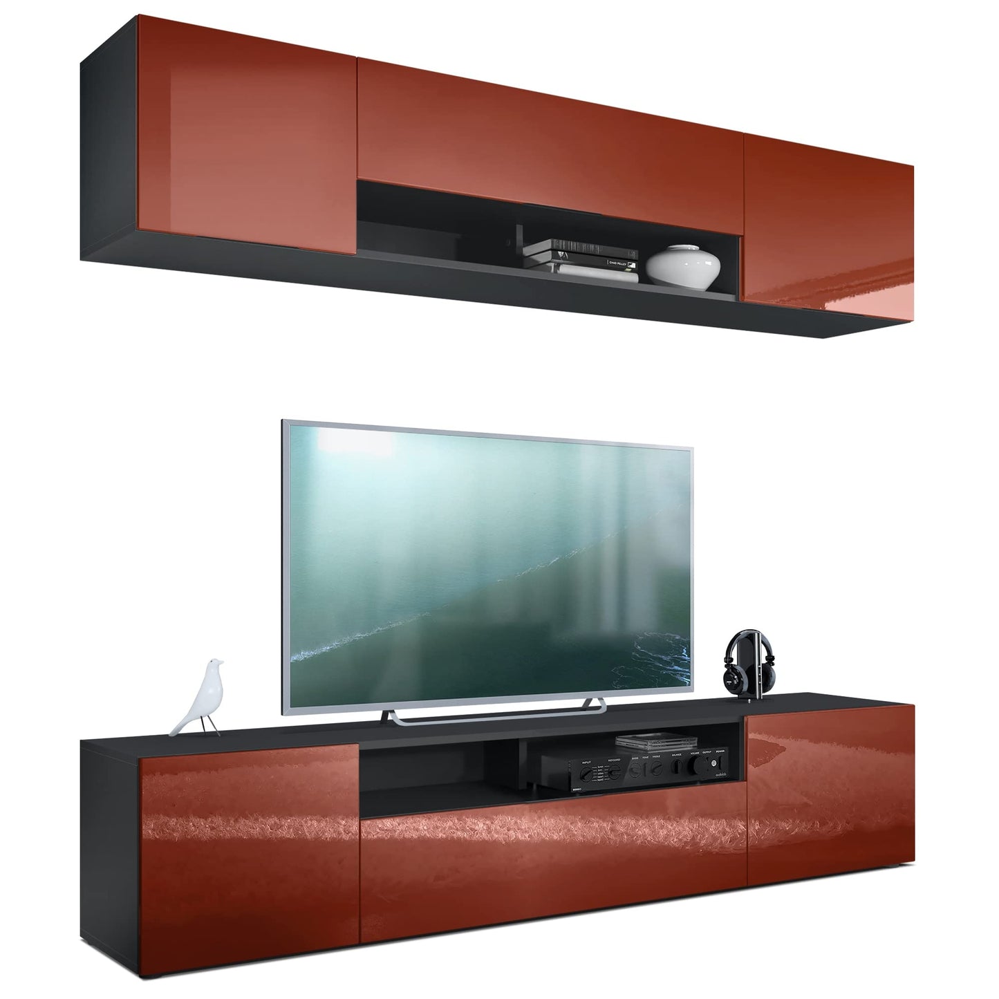 Vladon Mogan Wall Unit Black