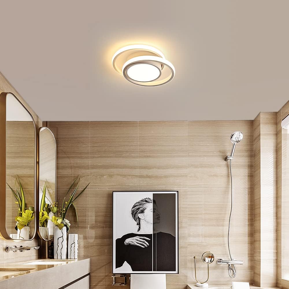 Comely LED Ceiling Lights, Pack of 2, 32 W, Round, 2350 lm, Modern, for Bedrooms, Bathrooms, Kitchens, Corridors, Balconies, 4500 K Neutral Light, Diameter 280 mm