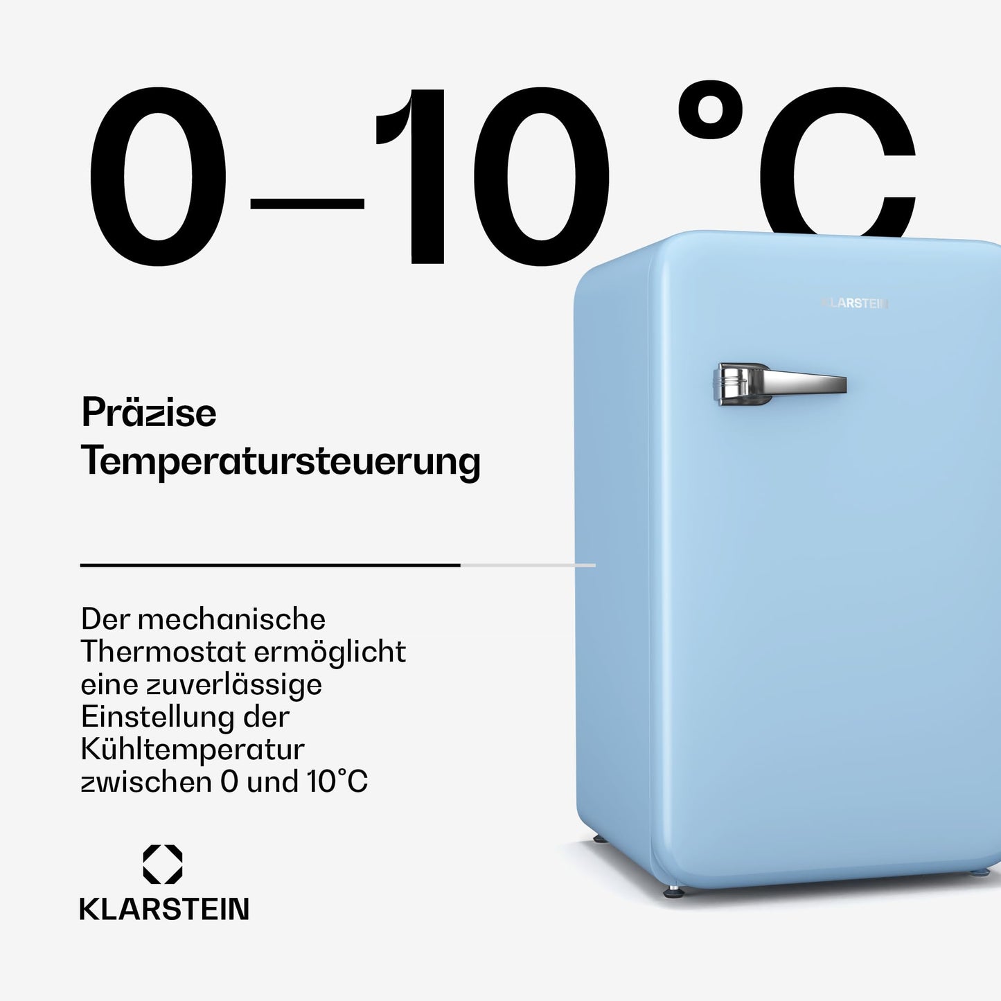 Klarstein Kühlschrank, Mini-Kühlschrank für Getränke, Kühlschrank Klein, Kleiner Kühlschrank Lautlos, Skincare Fridge, Vintage Design, Camping Kühlschrank, Minikühlschrank für Zimmer, 0-10°C, 70 L