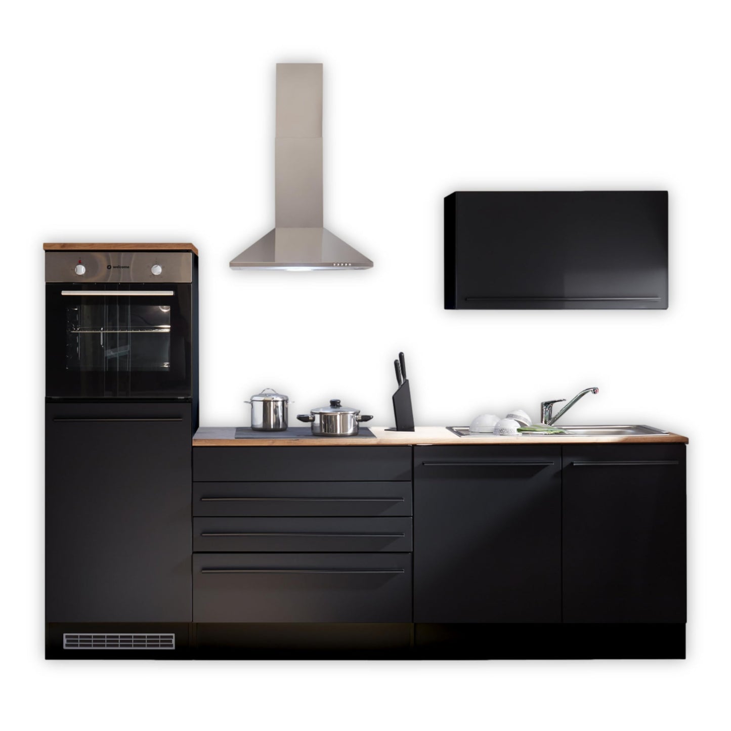 Jazz 84-131-18 Kitchen Unit without Appliances Approx. 260 x 200 x 60 cm Black