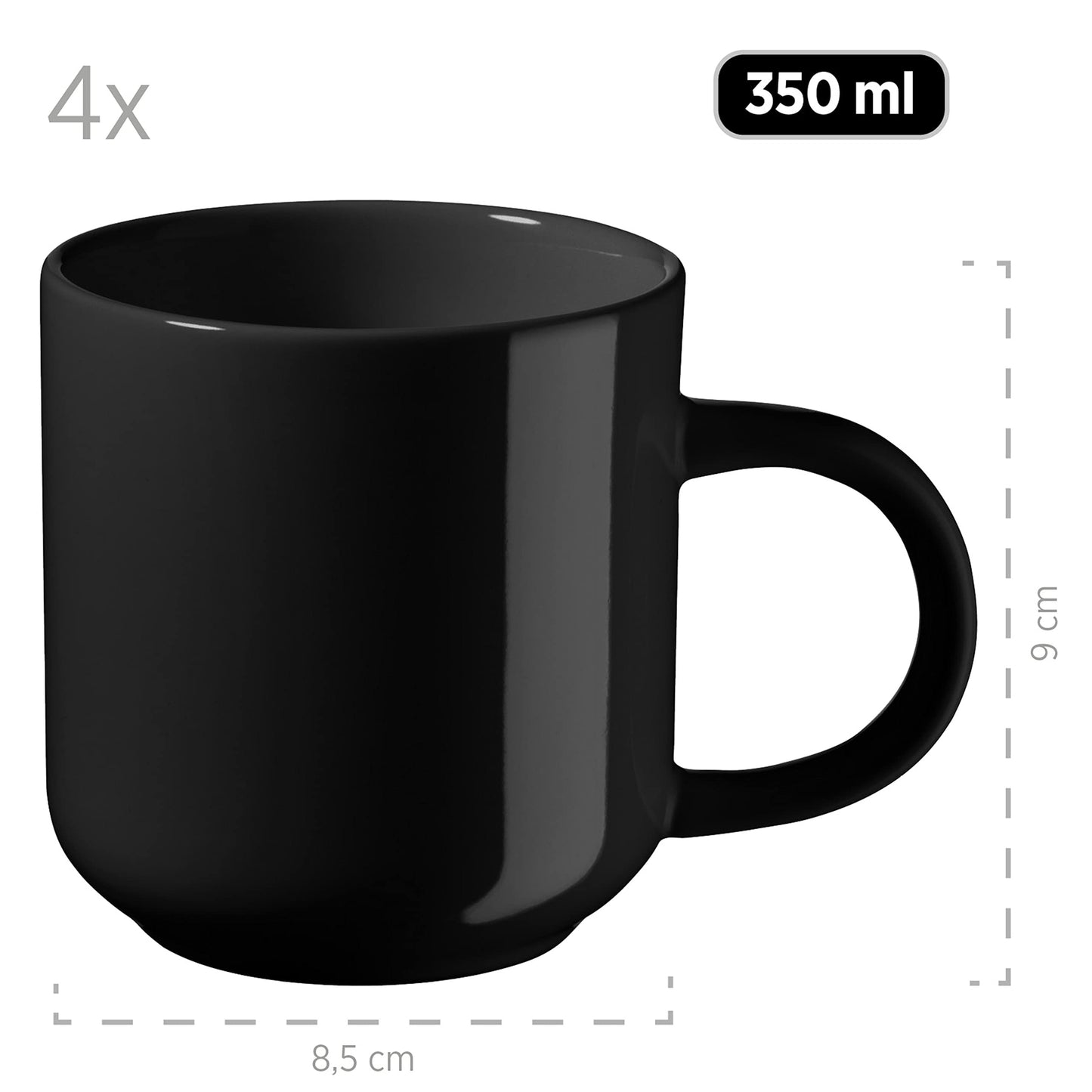 MÄSER 934005 Alenia Series Crockery Set for 4 People in Modern Scandinavian Design, 16-Piece Ceramic Crockery Set in Pink, Stoneware