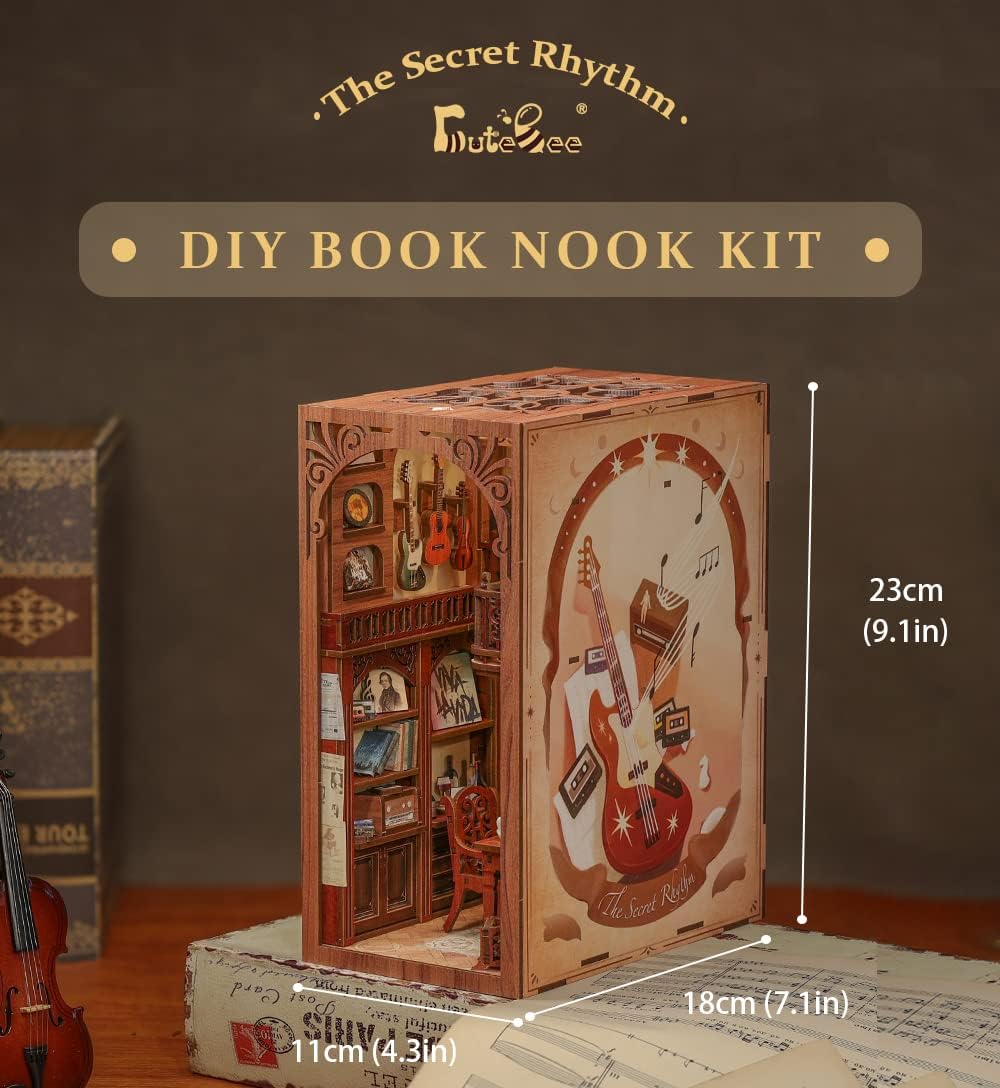 CUTEBEE Book Nook Kit – DIY Puppenhaus Häuser, Miniatur Haus Selber Bauen für Erwachsene, 3D-Holzpuzzle & Buchstütze | Kreatives Set für Bücherregal Dekor | Geschenk,199 PCS (Champs-Élysées Florist)