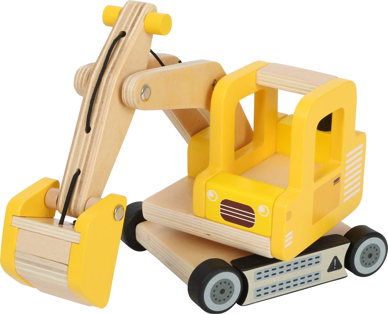 Small Foot 12007 Wooden Crane FSC 100% Certified with Construction Site Accessories 13 Pieces 360 Degree Rotation for Small Builders Toys Multi-Colour