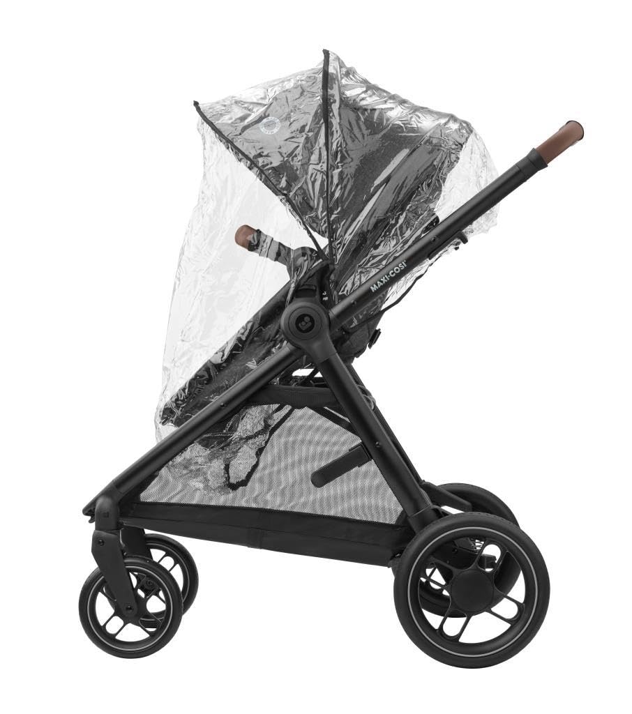 Maxi-Cosi Zelia S Trio Pushchair 3-in-1 Complete Set, 0-4 Years, up to 22 kg, Foldable, Compact, Adjustable Baby Pram, with CabrioFix S i-Size Baby Seat, Accessories, Changing Bag, Dark Grey