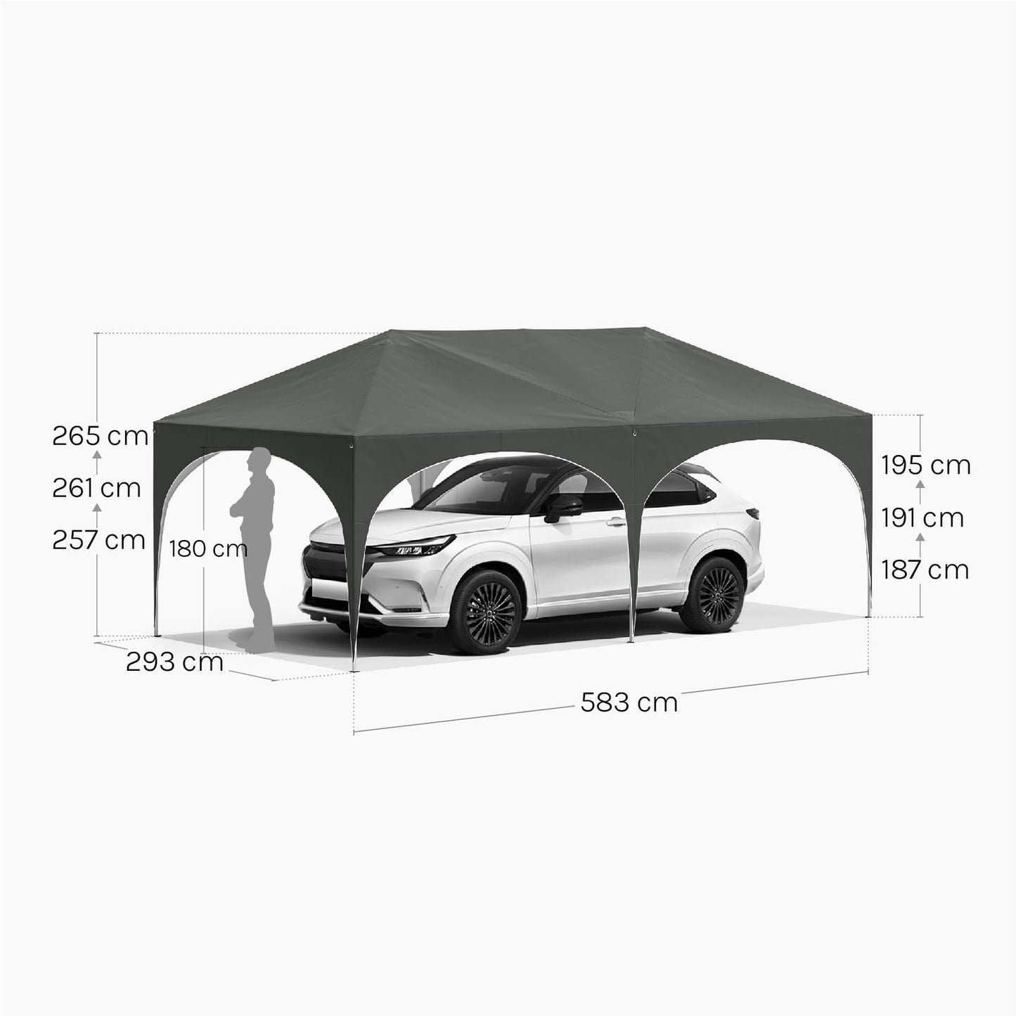 WOLTU Gazebo, Folding Gazebo, 3 x 6 m, with 6 Side Walls, Party Tent, Water-Repellent, UV Protection 50+, Height-Adjustable Garden Gazebo, with Carry Bag, for Outdoor Garden, Camping, Grey