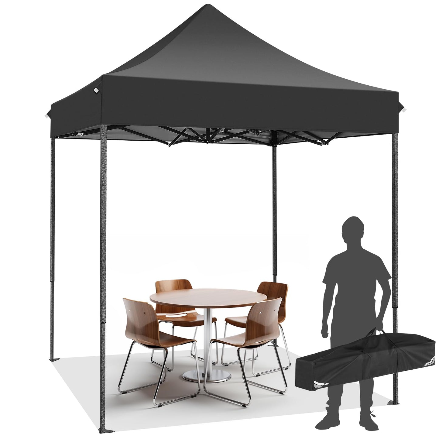 Tooluck Folding Gazebo, 3 x 4.5 m, Waterproof, Stable, Outdoor, Garden Party Tent, UV Protection 50+, with 4 Side Panels, Grey