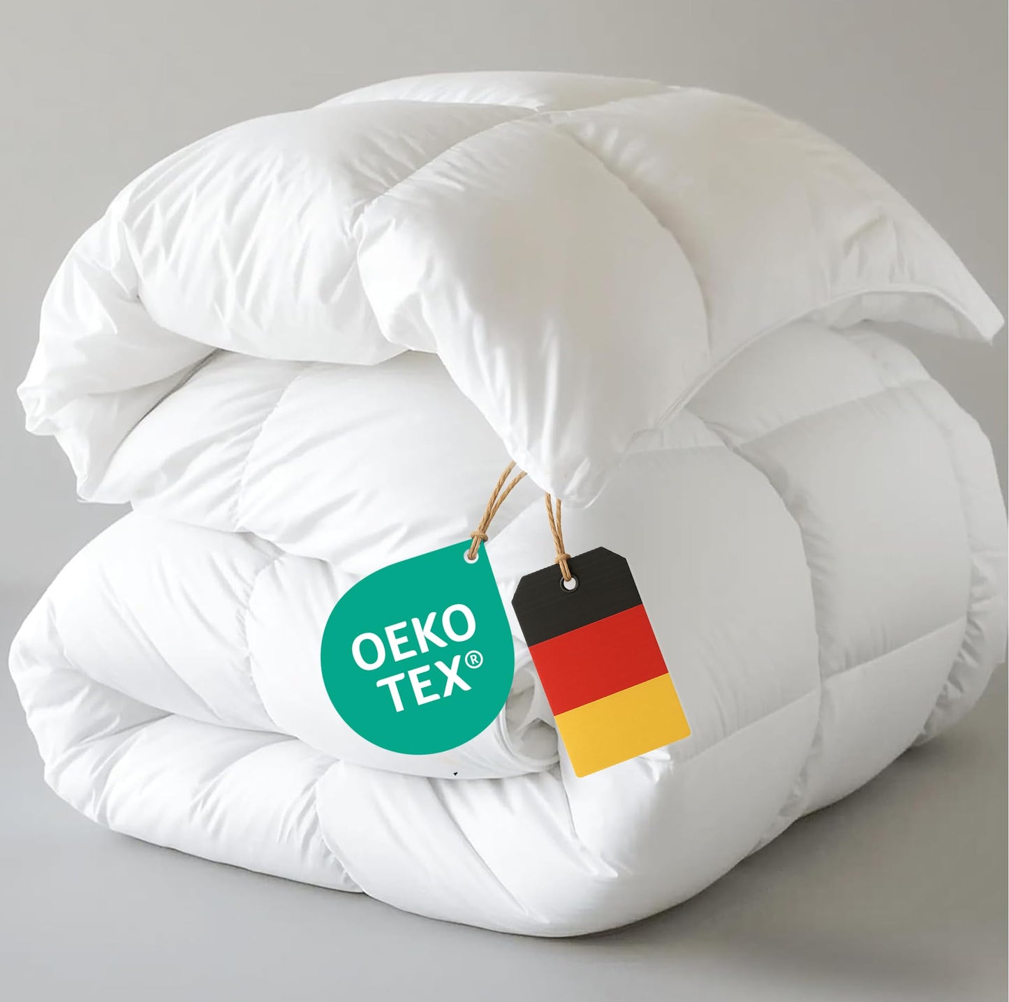 Duvet 135 x 200 cm - Feather Duvet Winter Duvet with Down & Feathers - Extra Warm & Fluffy - Winter Duvet Washable & Breathable - Down Duvet Oeko-Tex Certified