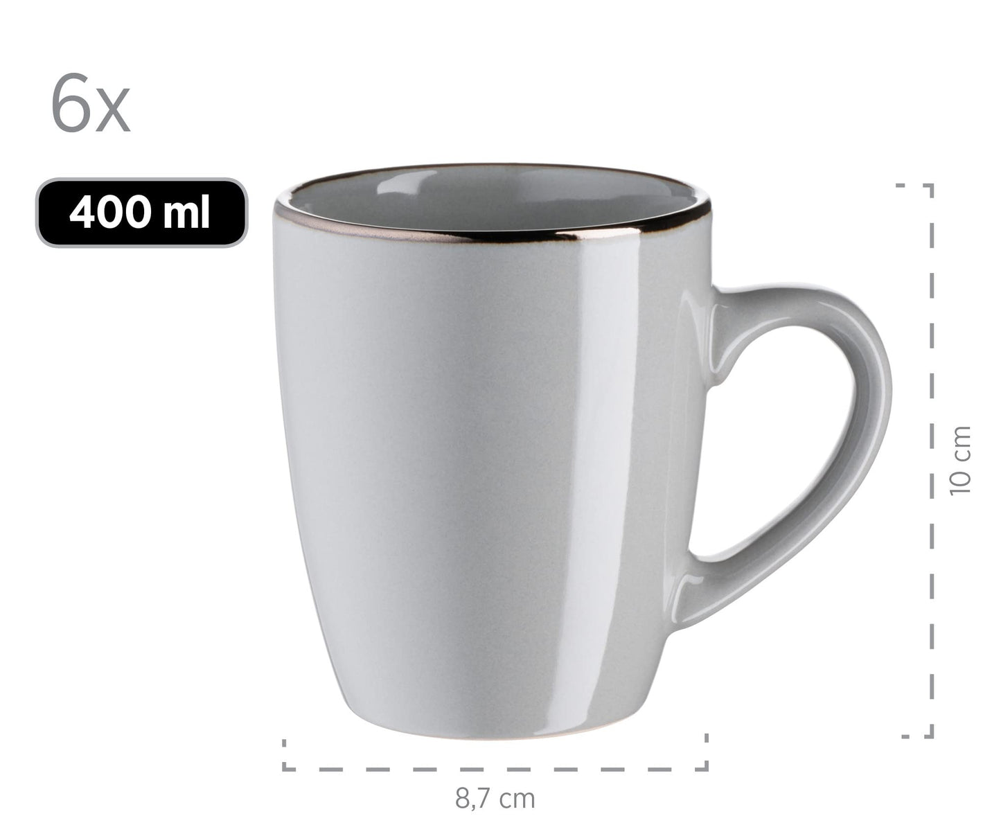 MÄSER 931626 Metallic Rim, Modern Crockery Set