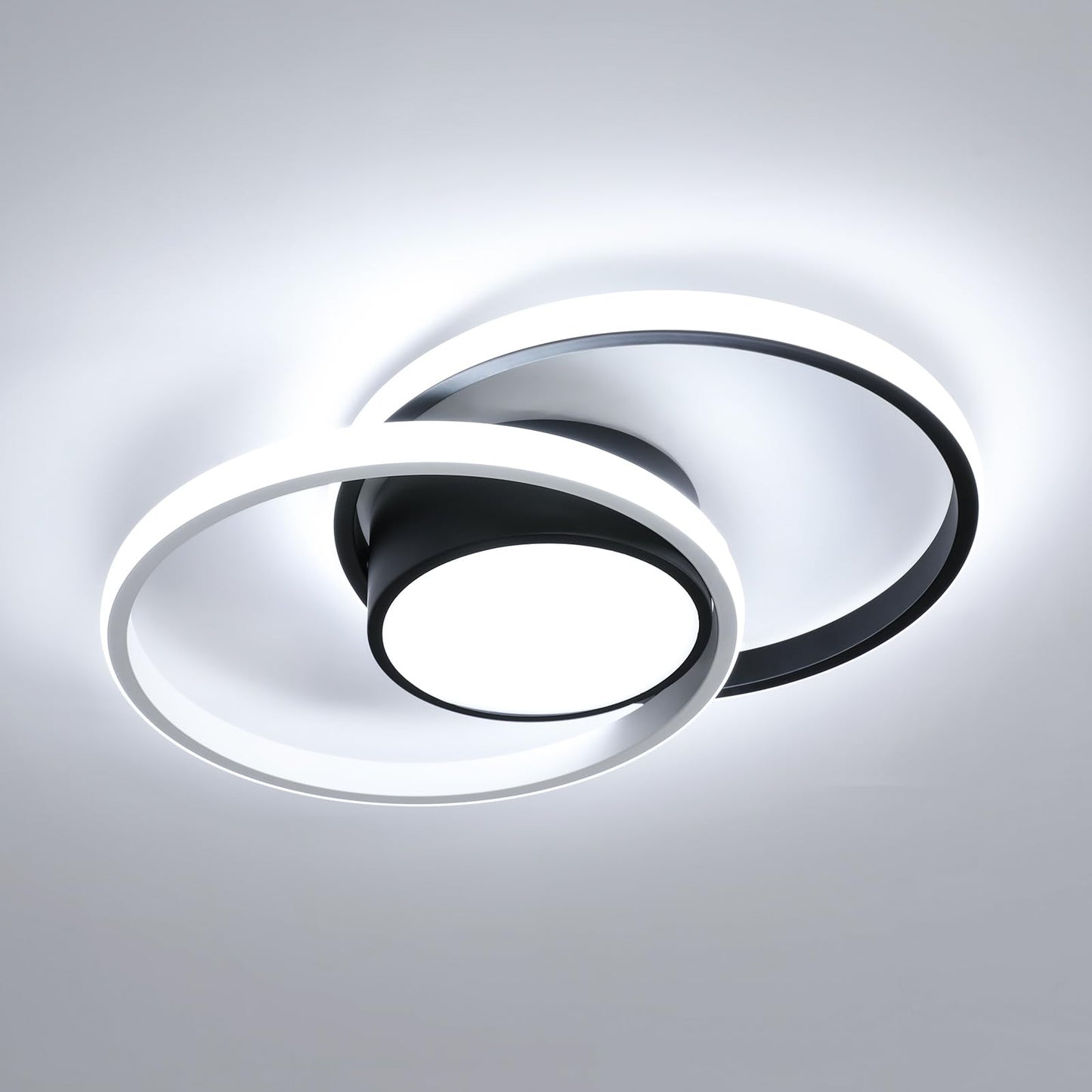 Comely LED Ceiling Lights, Pack of 2, 32 W, Round, 2350 lm, Modern, for Bedrooms, Bathrooms, Kitchens, Corridors, Balconies, 4500 K Neutral Light, Diameter 280 mm