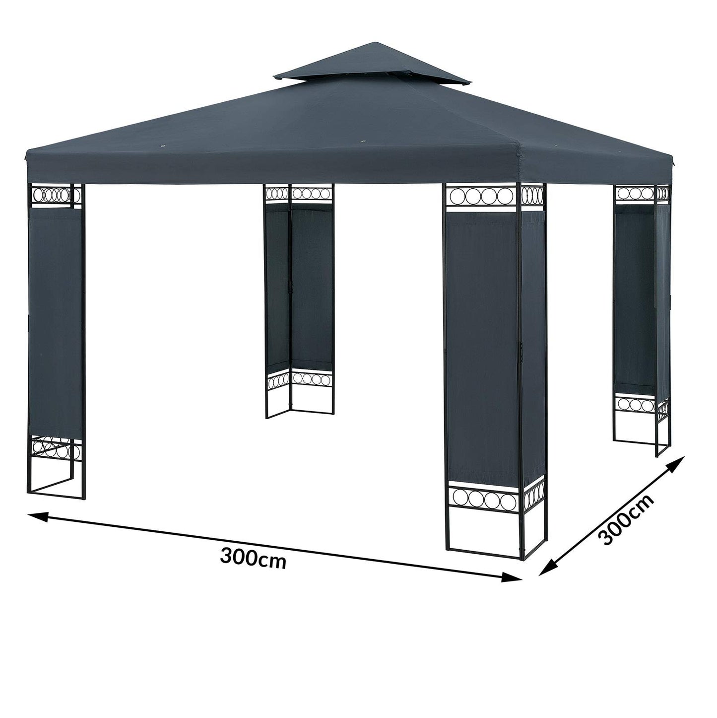 Casaria Lorca Gazebo Garden Tent 3 x 3 m Metal Water-Repellent Luxury