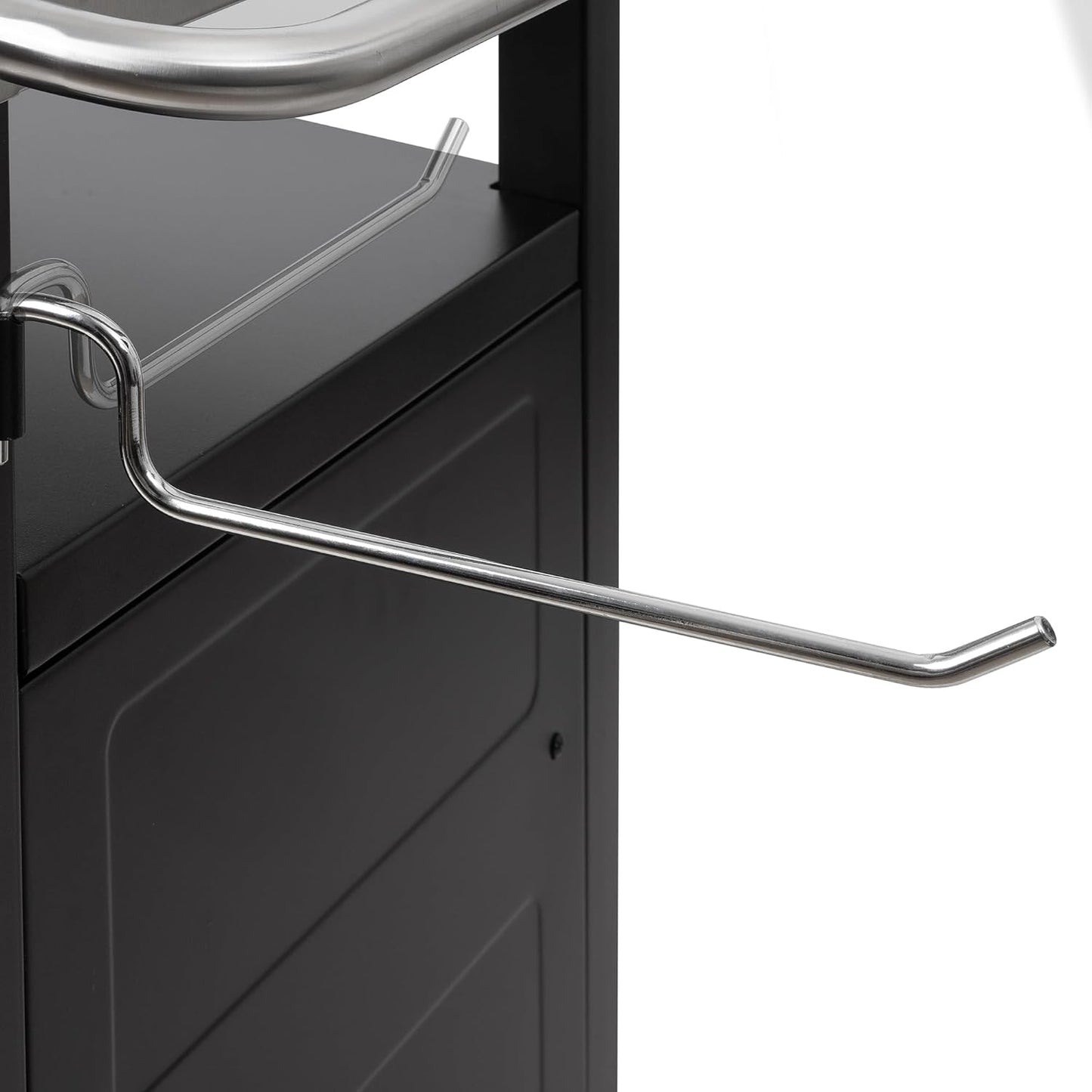 BBQ-Toro Barbecue Trolley 103.5 x 59 x 81 cm, Silver/Black, Grill Table with Large Work Surface, Grill Side Table, Outdoor Grill Trolley, Grill Table Outdoor, Serving Trolley, Outdoor Garden Trolley