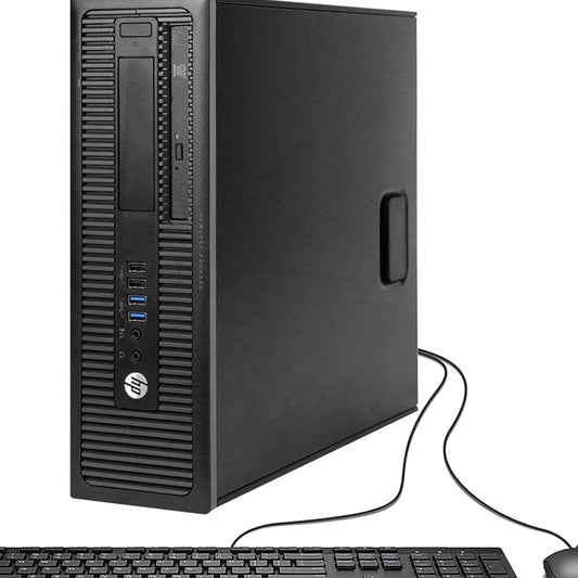 HP EliteDesk 800 G1 SFF Desktop Computer PC, Intel Core i5-4570, 16 GB RAM, 512 GB SSD, US Tastatur, WiFi, Bluetooth, Windows 11 Pro (Generalüberholt)