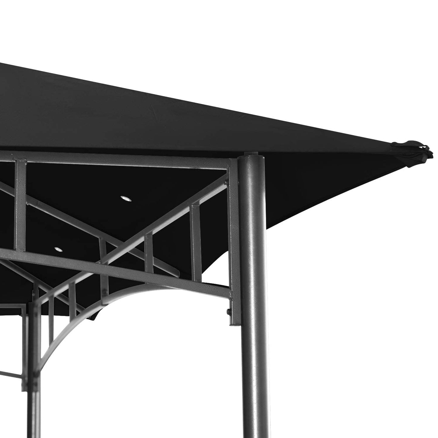 ABCCANOPY Pavillon 2.5x2.5m Wasserdicht Stabil Winterfest Gartenpavillon，Doppeldachweichdach Hinterhof-Partyzelt mit Netz für Schatten und Regen,Grau
