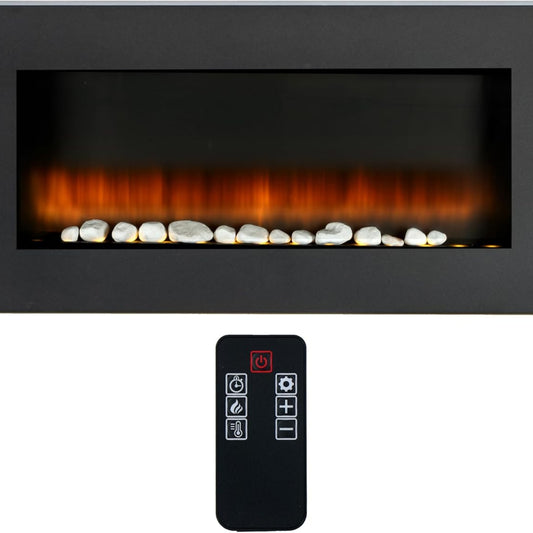54211 Chicago Heater LED Electrical fireplace 1800 W - 67 x 23 x 62 cm - Black