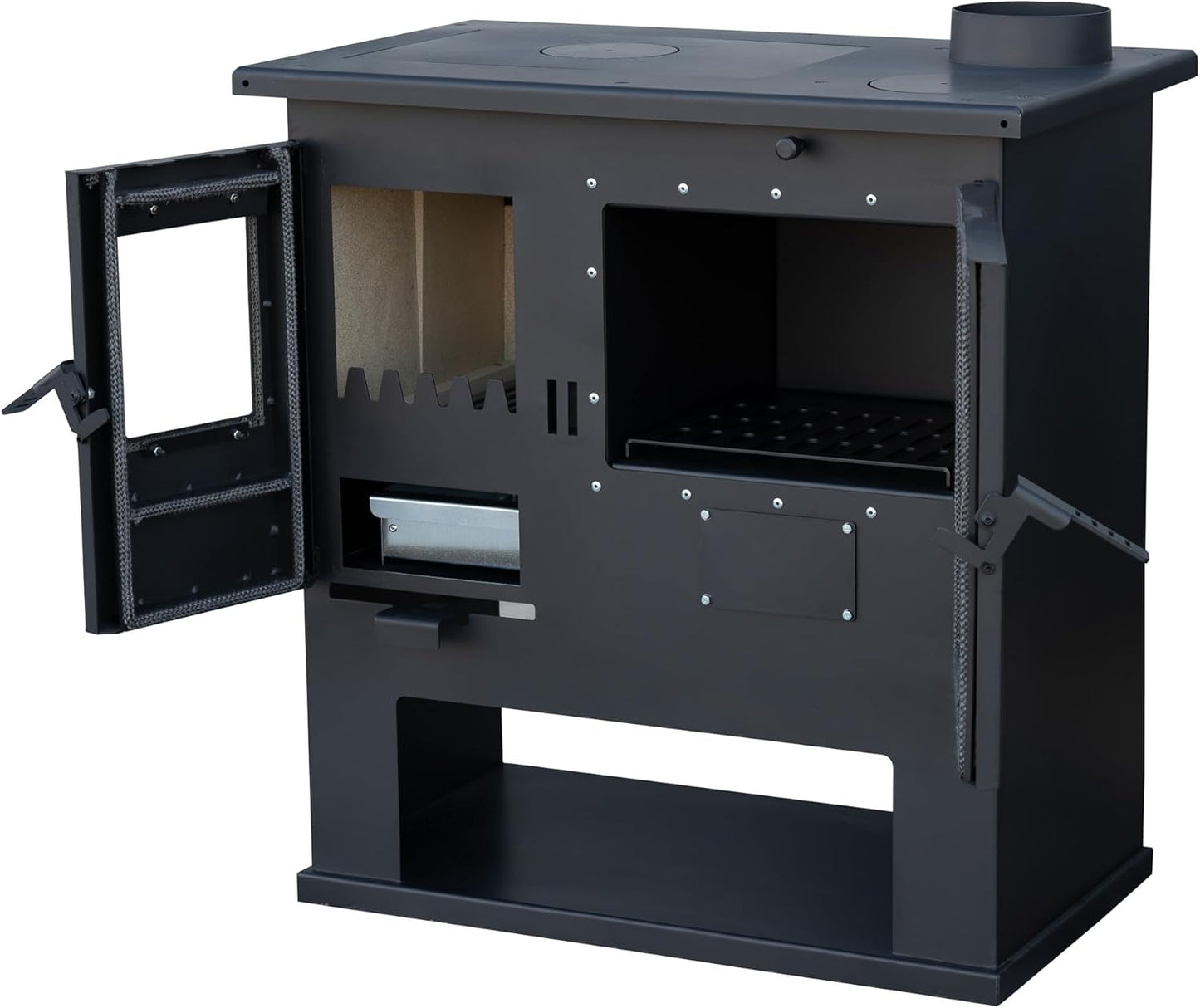 ALAZ Mouse GP8M Fireplace Wood Stove Black 9 kW, Fireplace with Baking Compartment, Fireplace Wood Burning Stove, Fireplace Wood Stove, Fireplace Wood