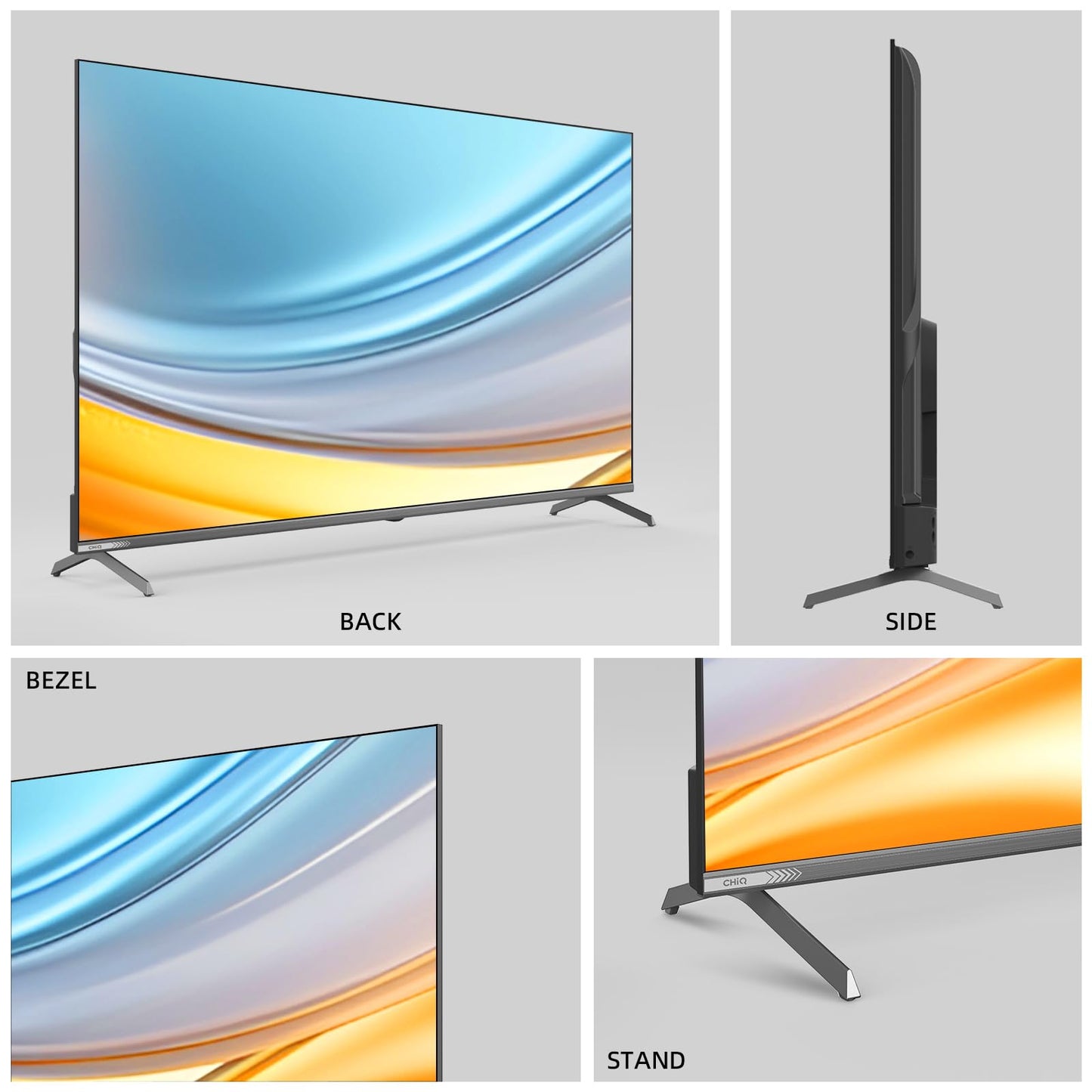 CHIQ L40FT 40 Zoll, Full HD, (100 cm) Smart Fernseher, HDR10, Dolby Audio & DBX-tv, Triple Tuner DVB-C/T2/S2, Integrierter Chromecast, Metall Randlos Design