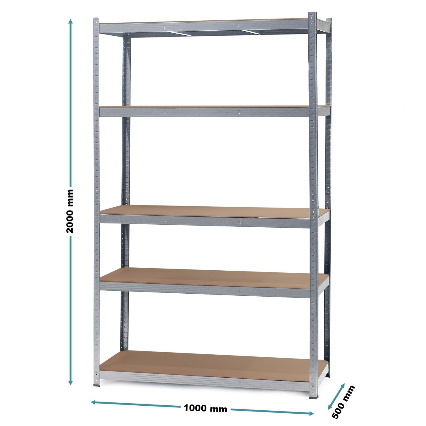 Wiltec Heavy Duty Shelving Unit 160 x 60 x 180 cm, 175 kg Shelf, Galvanised Steel, Load Shelving Unit with 4 Shelves, Workshop Shelving
