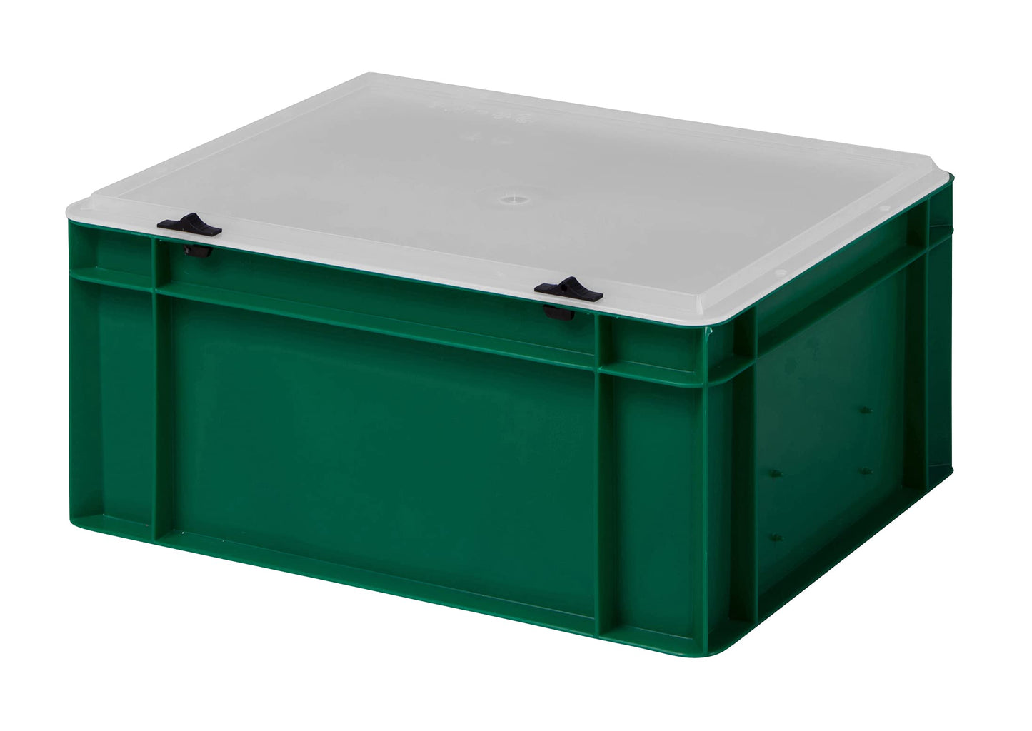 Design Eurobox Stacking Box Storage Container Plastic Box in 5 Colours and 16 Sizes with Transparent Lid (Matte) (Grey, 60 x 40 x 33 cm)