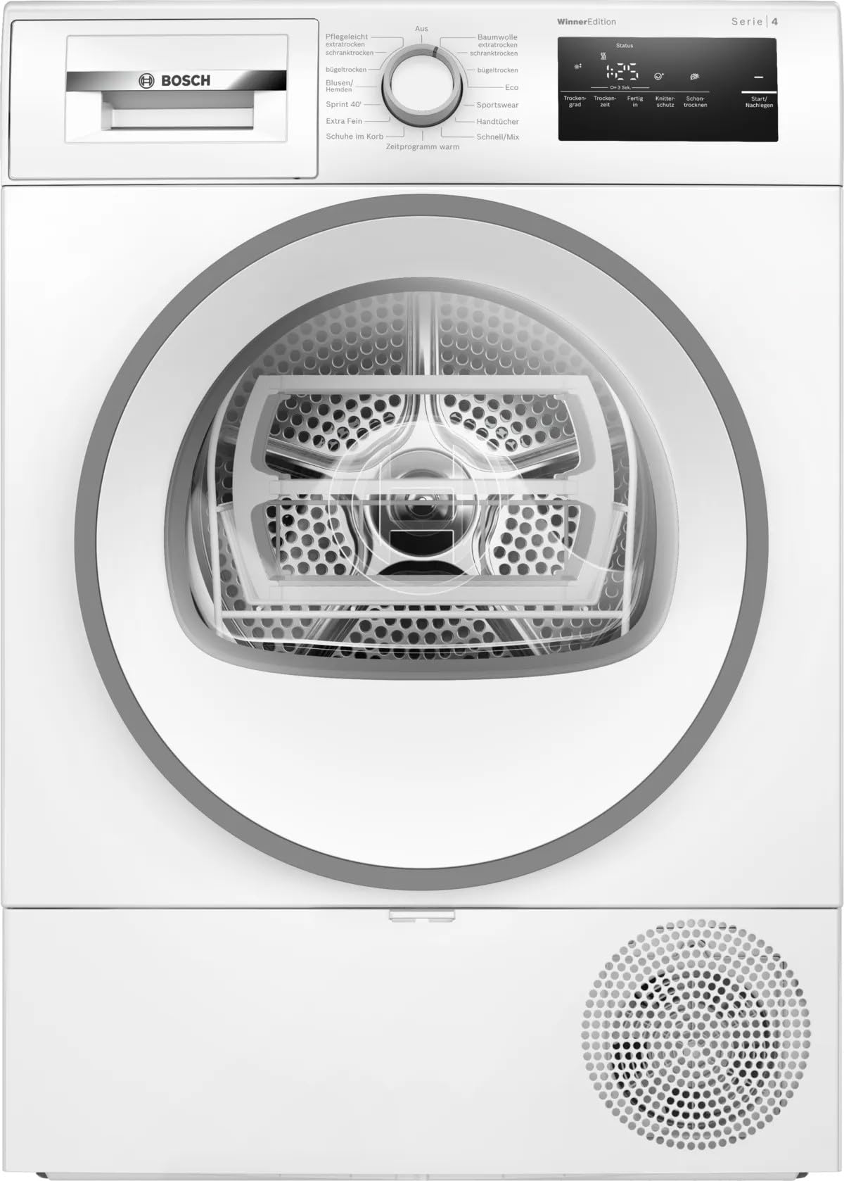 Bosch Series 6 WQG235D00 Heat Pump Dryer for 8 kg of Laundry, A+++, 176 kWh/Year, AutoDry, Anti Vibration Design, Sensitive Drying System, Environmentally Friendly Coolant, White