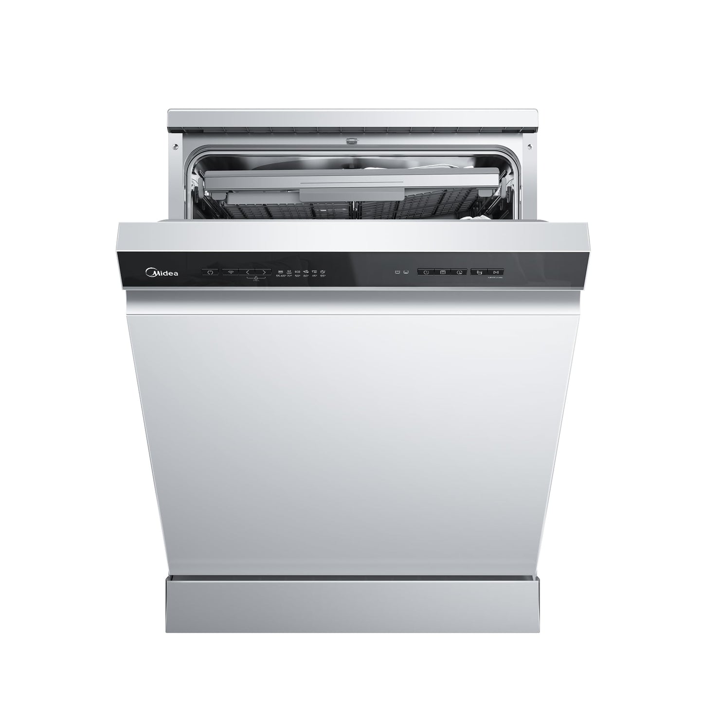 Midea SU 5.35X14CS Dishwasher Base, 14 MGD, Dishwasher 60 cm, Home Connect, Hygiene Care+, Machine Care +, Extra Drying, Half Load, 44 db, Start Delay, Stainless Steel
