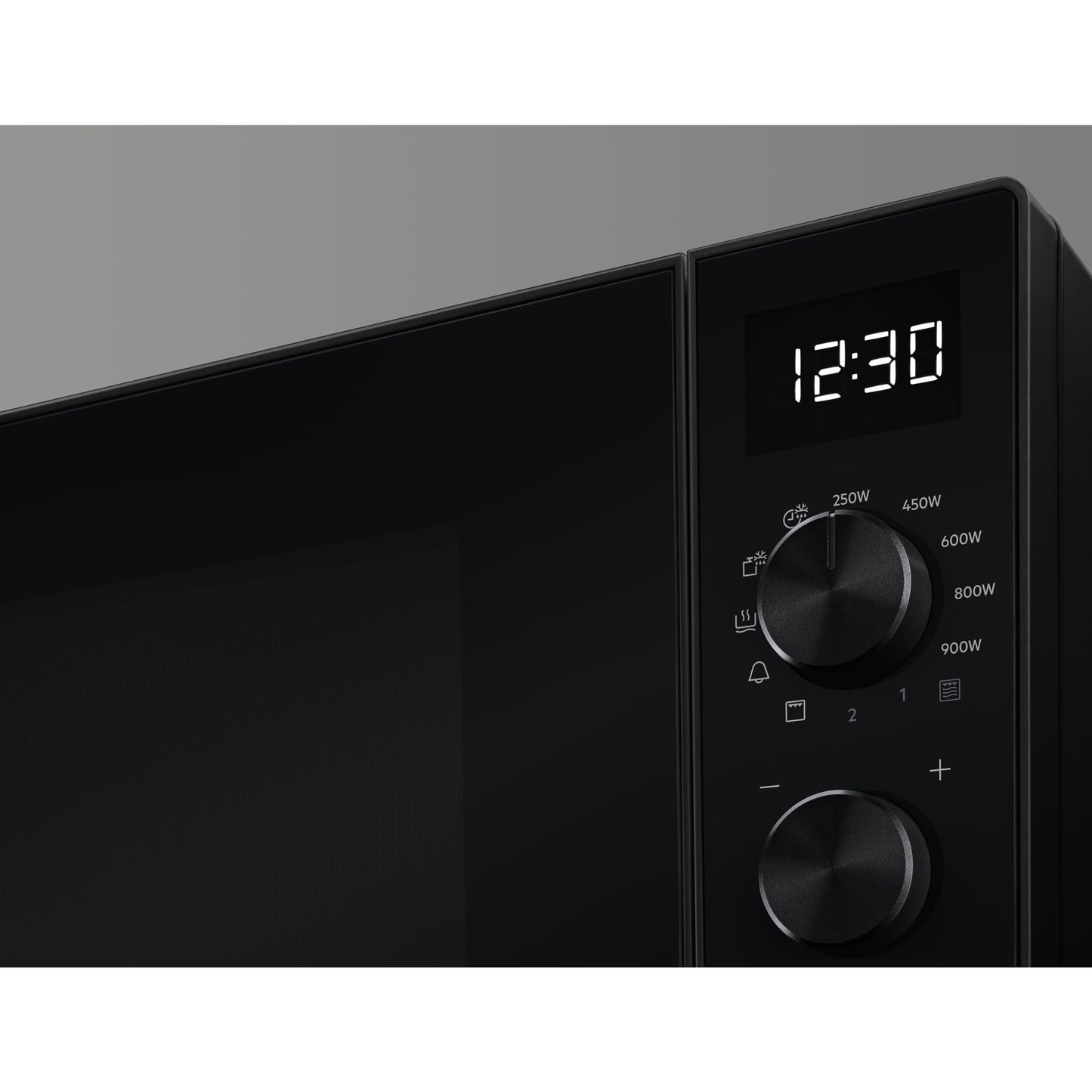 AEG MFB252DB Freestanding Microwave with Grill Function, 25L, 900W, 7 Power Levels, Inverter Technology, Defrosting Function, LED Lighting, Stainless Steel Interior, SteamPot, Black