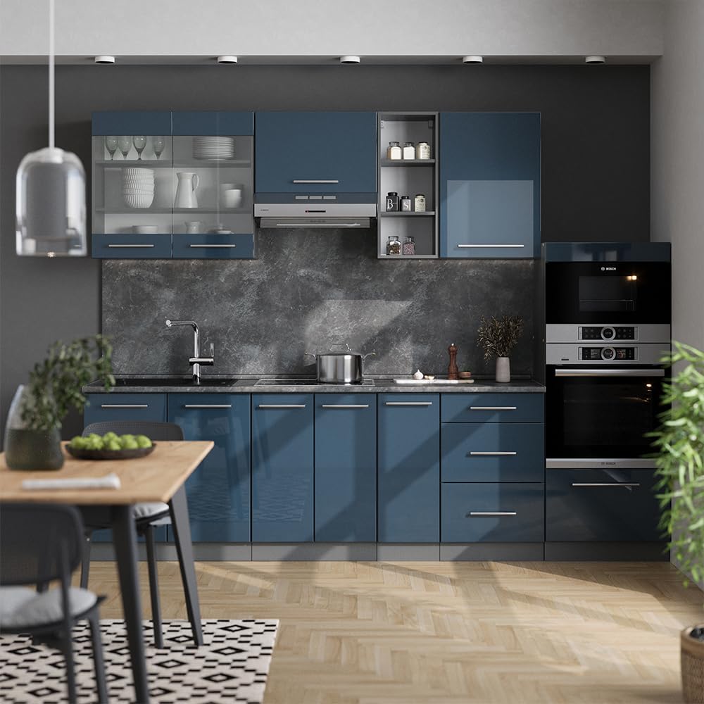 Vicco Kitchen Unit Fame-Line Goldkraft Oak / Anthracite 280 cm without Worktop