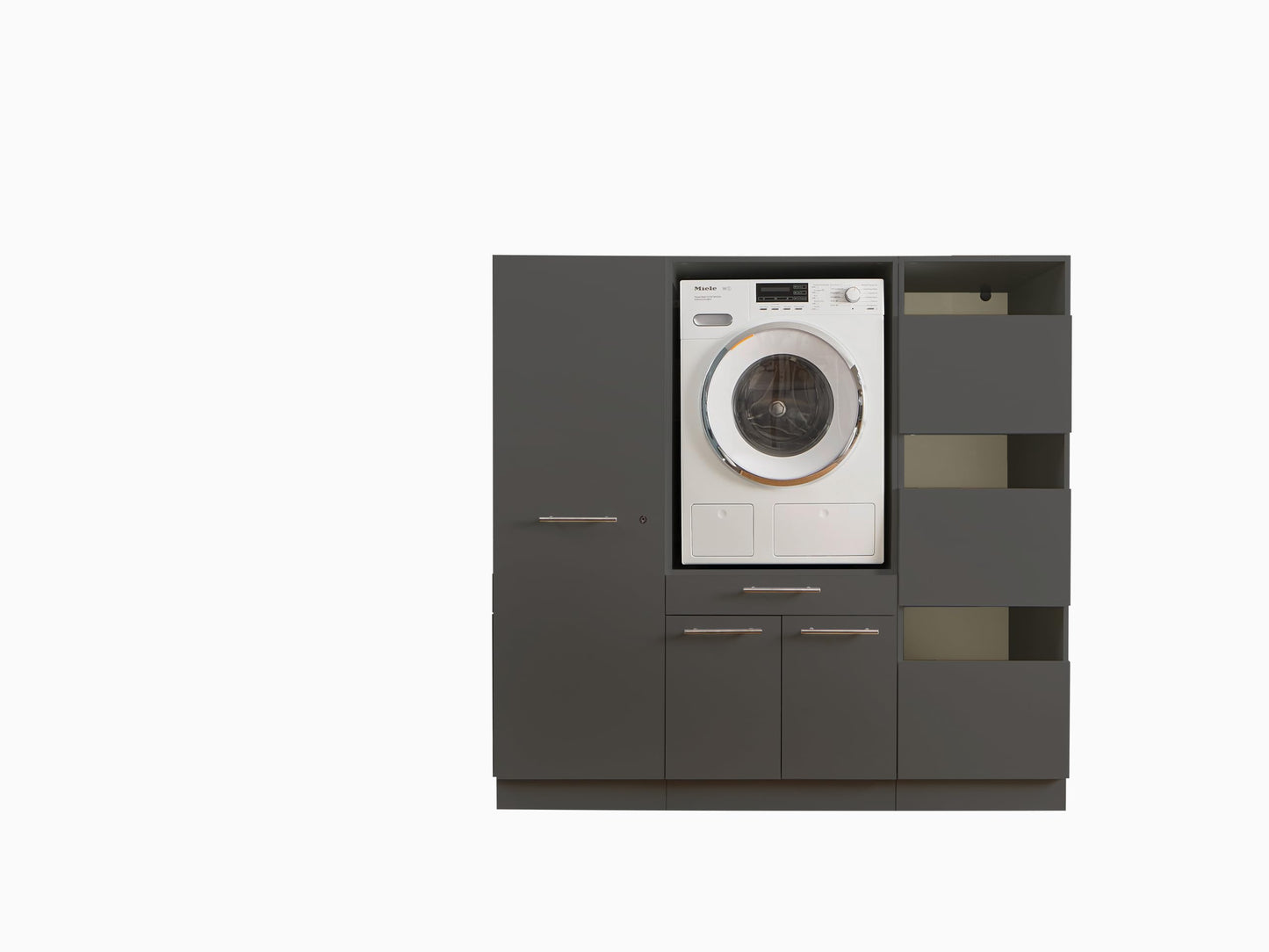 LAUNDREEZY Cabinet Attachment for Washing Machine Cabinet, White, Attachment Cabinet for Additional Storage Space in the Laundry Room, 50 x 38 x 67.5 cm (W x H x D)