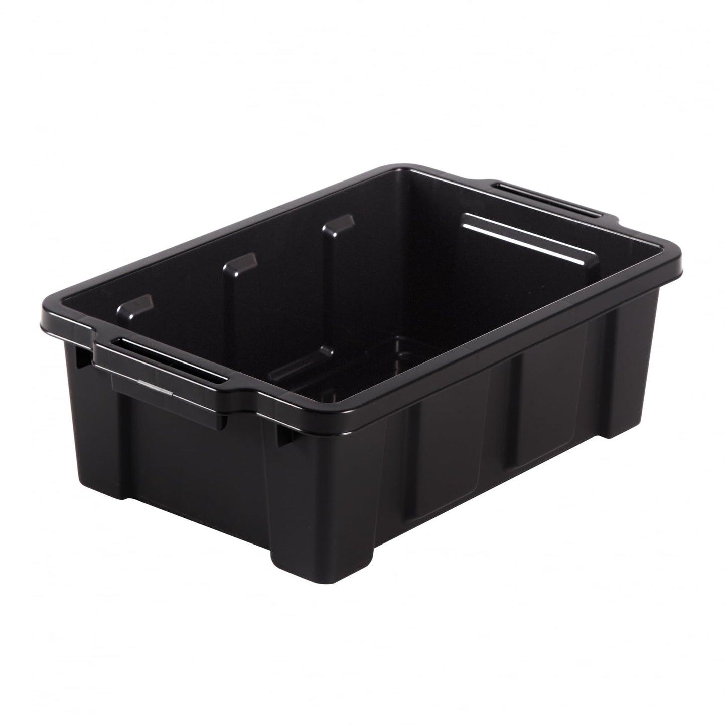 Iris Ohyama, 100L Plastic Storage Box with Heavy Duty Lid, Set of 2, Black, Stackable, Garage Shelves, Moving Moving Plastic Tool Box Storage Box UTB-27