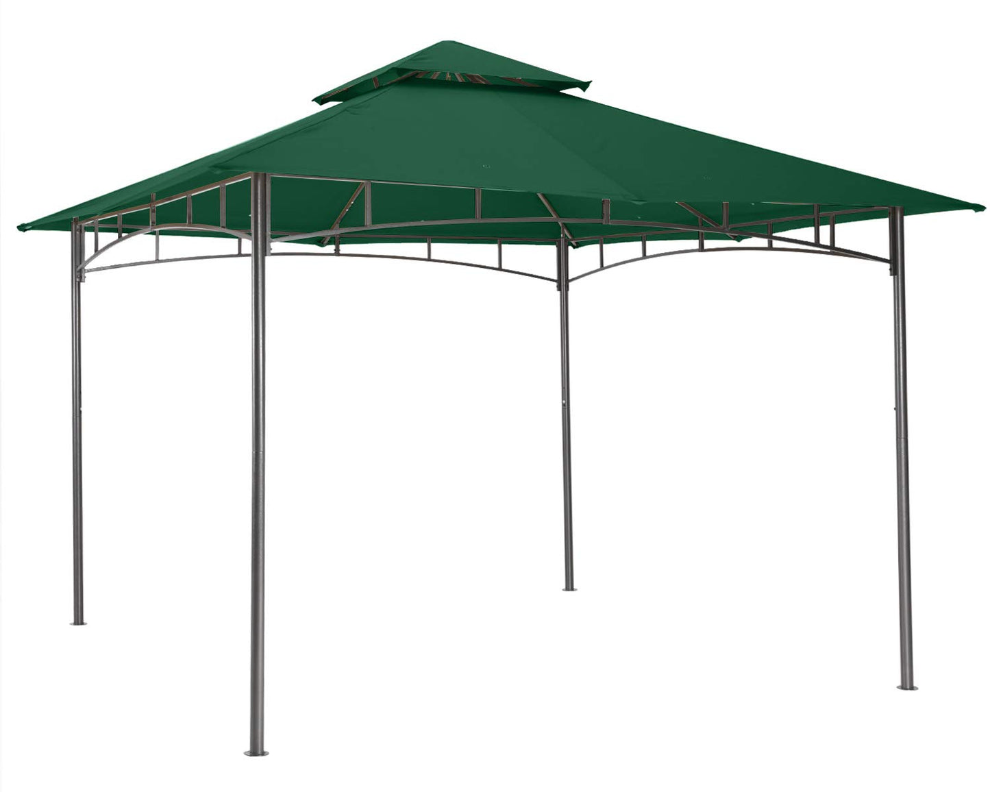 ABCCANOPY Pavillon 2.5x2.5m Wasserdicht Stabil Winterfest Gartenpavillon，Doppeldachweichdach Hinterhof-Partyzelt mit Netz für Schatten und Regen,Grau