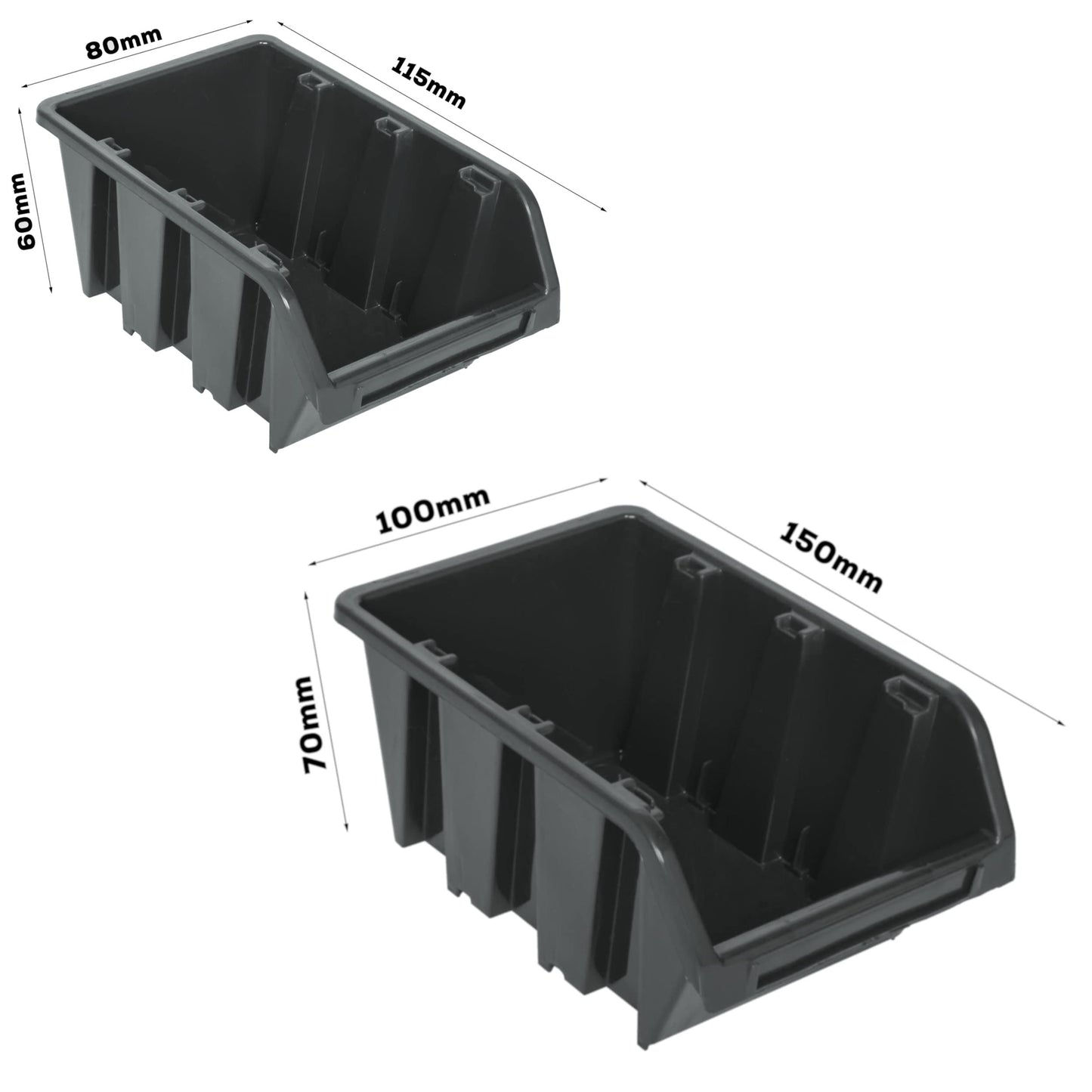Storage System Wall Shelf 770 x 780 mm | Pack of 82 | Stacking Boxes Storage Boxes | Extra Strong Wall Plates | Shelf Expandable | Workshop Shelf Storage Shelf Workshop Wall Shelf Boltless Shelf
