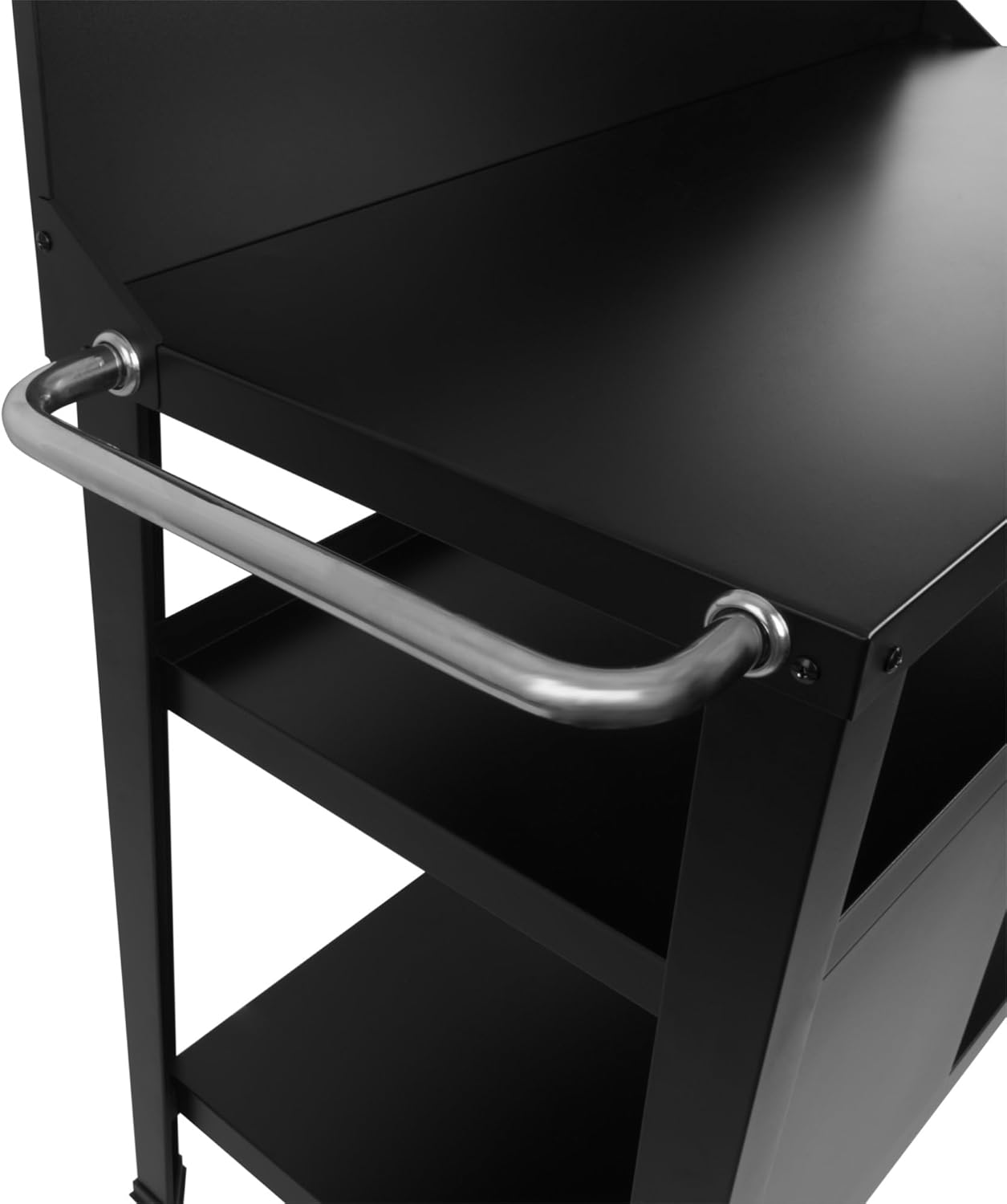 BBQ-Toro Barbecue Trolley 125 x 57 x 104 cm, Black, Grill Table with Large Work Surface, Grill Side Table with Wind Protection, Outdoor Grill Trolley, Grill Table, Outdoor, Serving Trolley with