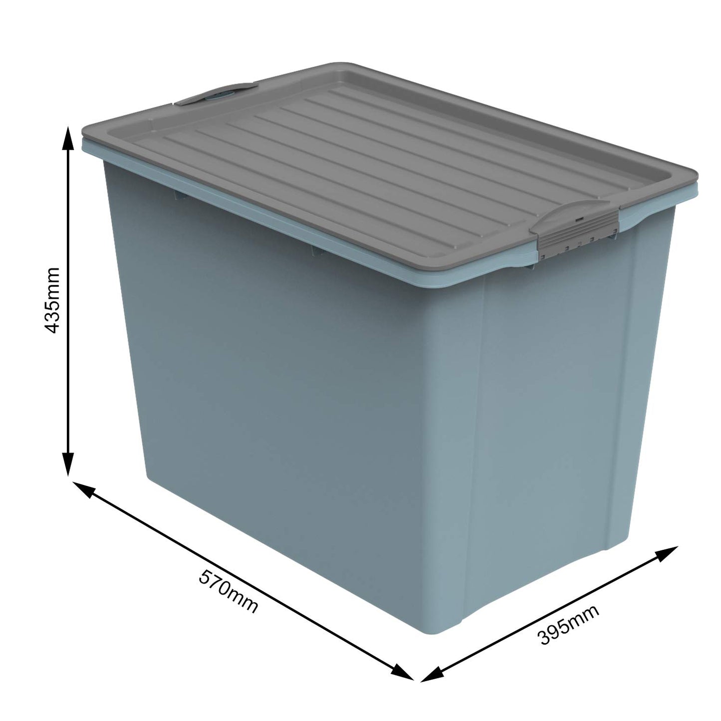 Rotho Compact Storage Box 70 L with Lid and Wheels, Plastic (PP Recycled), BPA-Free, Cappuccino/Anthracite, A3/70 L (57.0 x 39.5 x 43.5 cm)