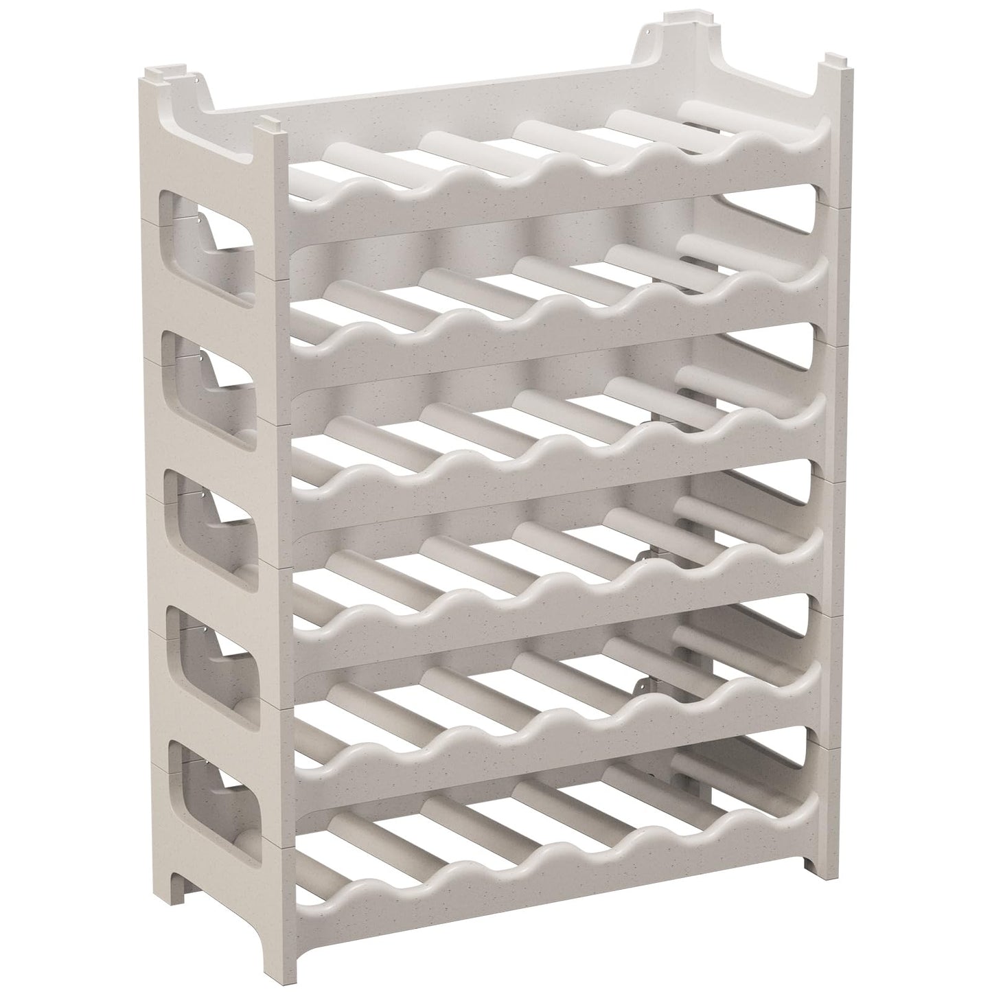 Artecsis Stackable Plastic Wine Rack for 48 Bottles, Sturdy Catering Quality Bottle Rack, Modular Expandable, Black